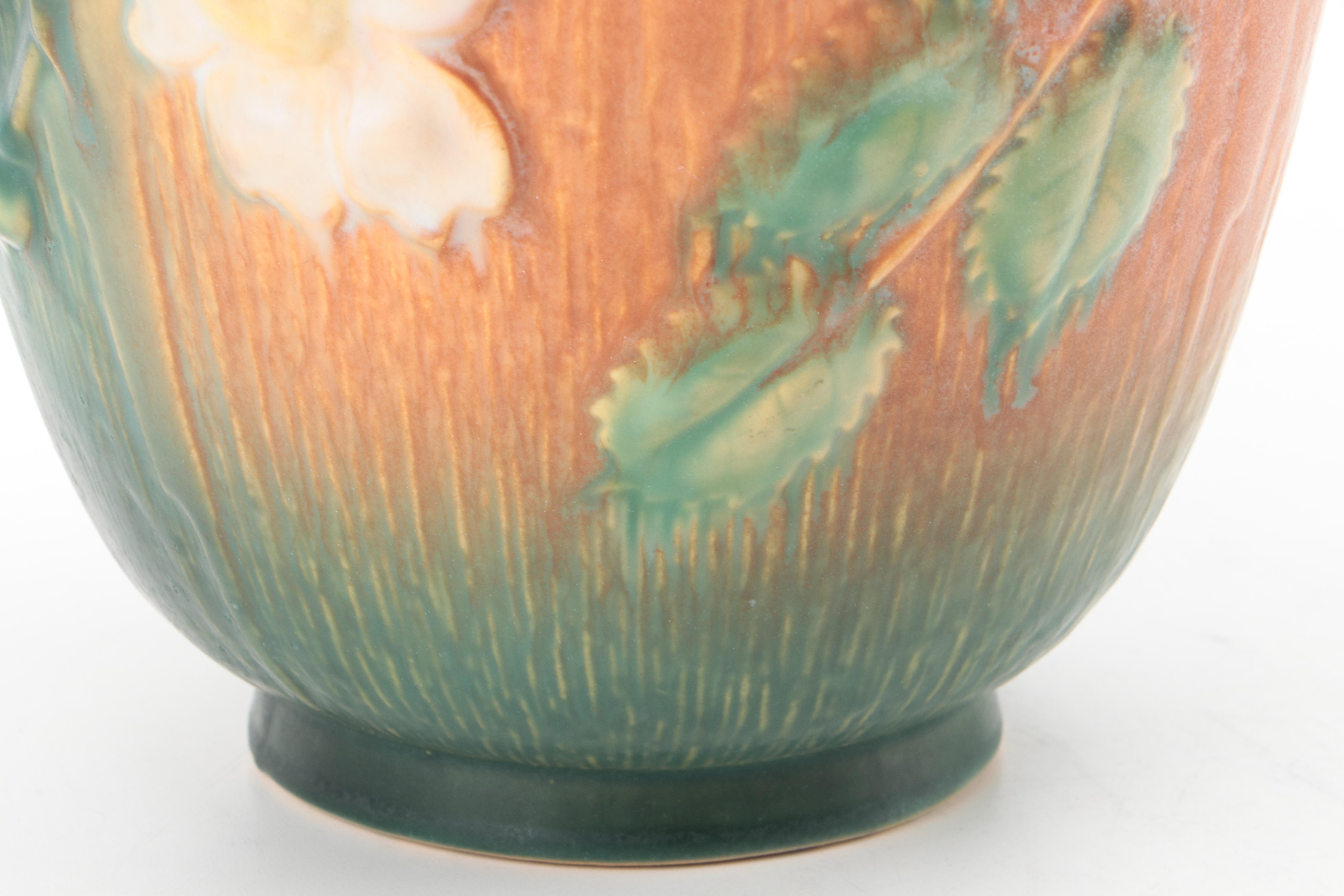 Roseville Pottery "White Rose" Vase with Roseville Price Guide