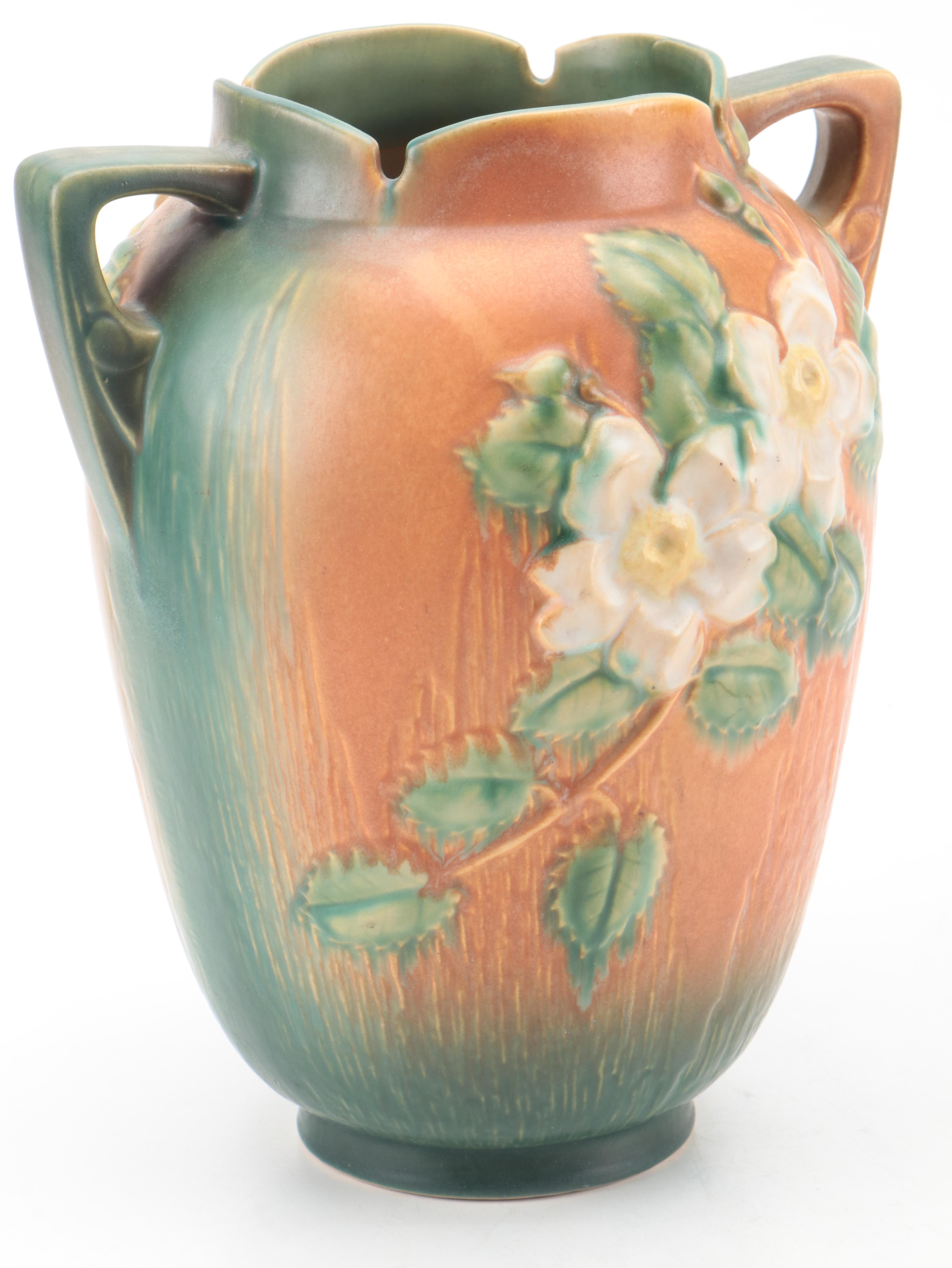 Roseville Pottery "White Rose" Vase with Roseville Price Guide