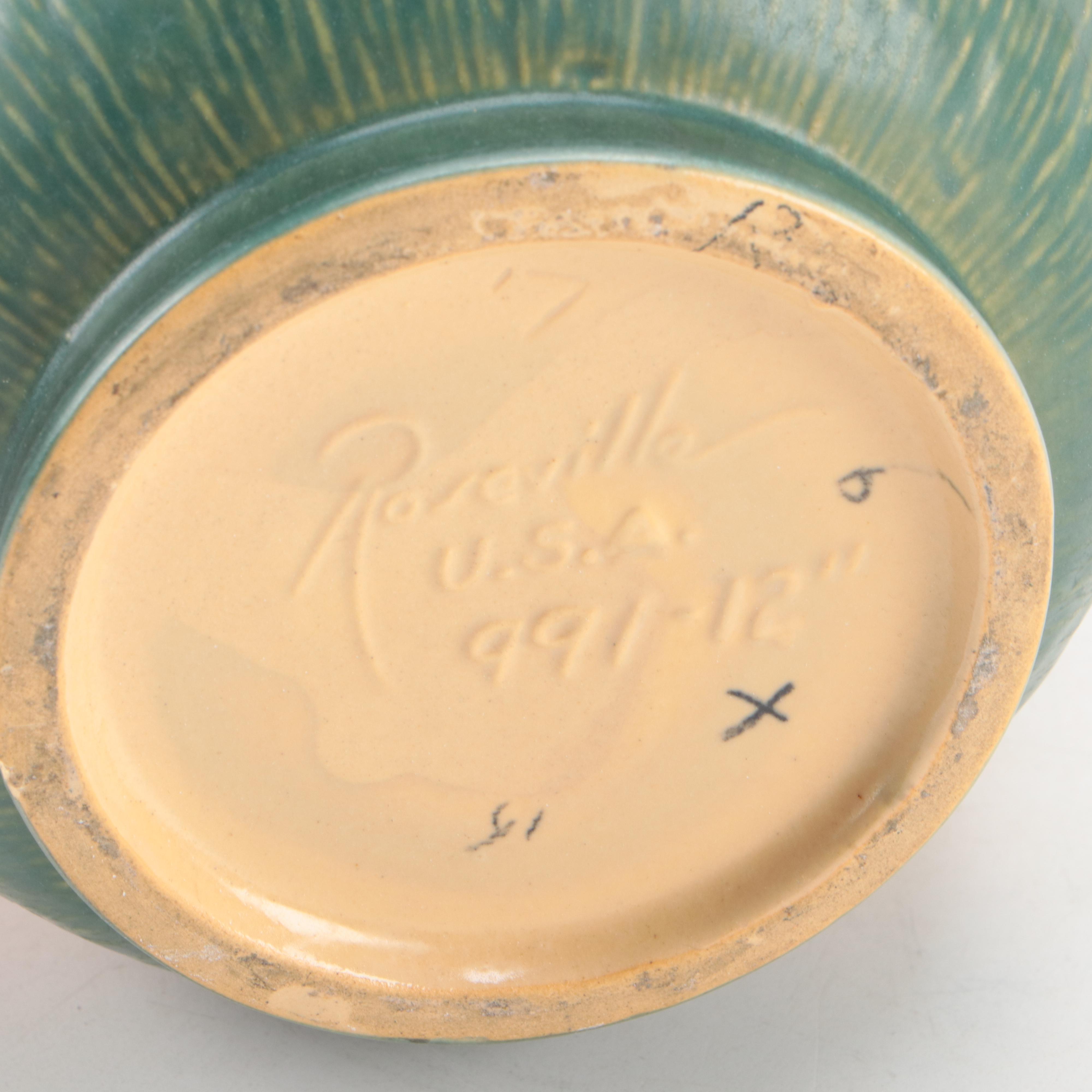 Roseville Pottery "White Rose" Vase with Roseville Price Guide EBTH