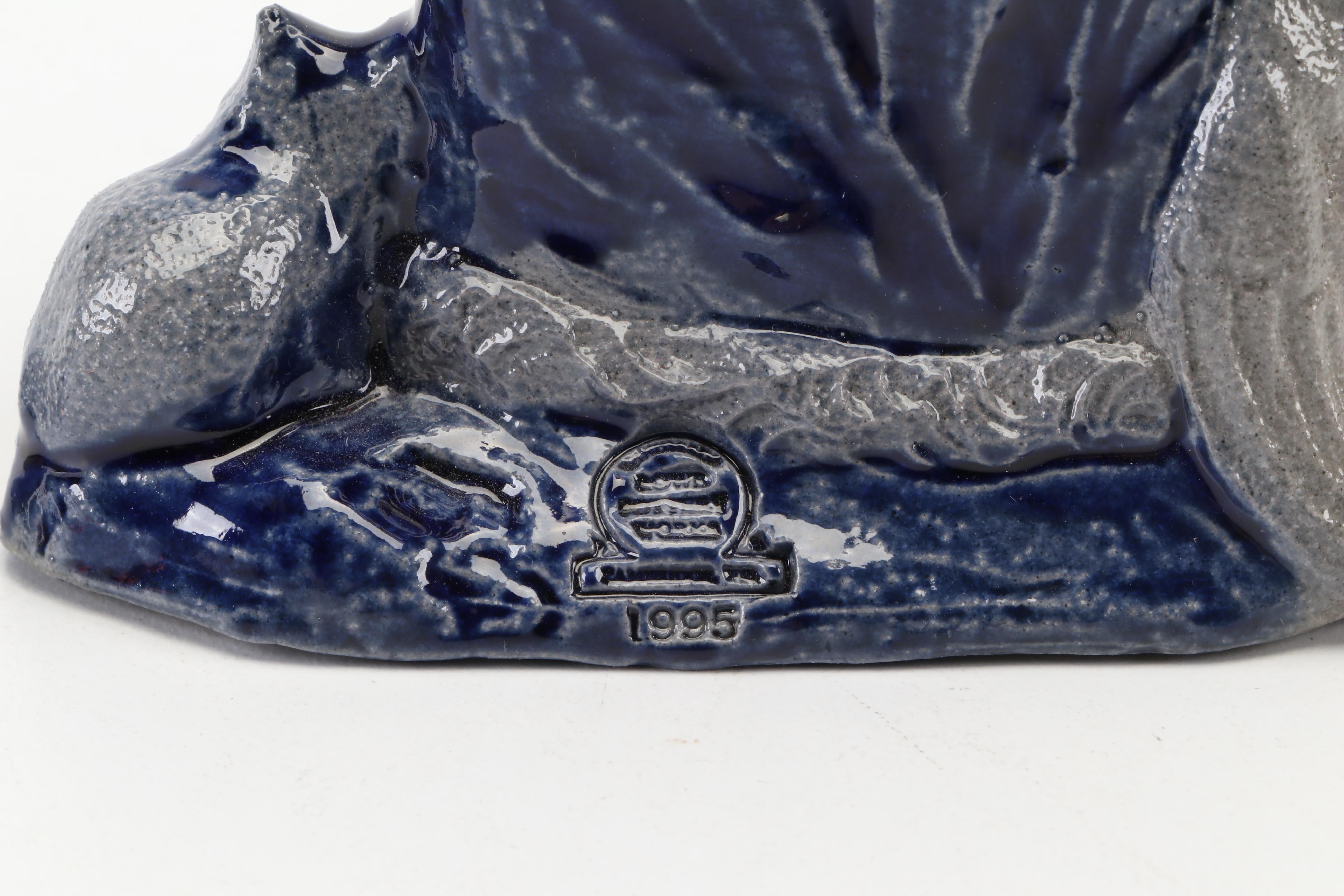 Rowe Pottery Works Salt Glazed Stoneware Santa Figurines