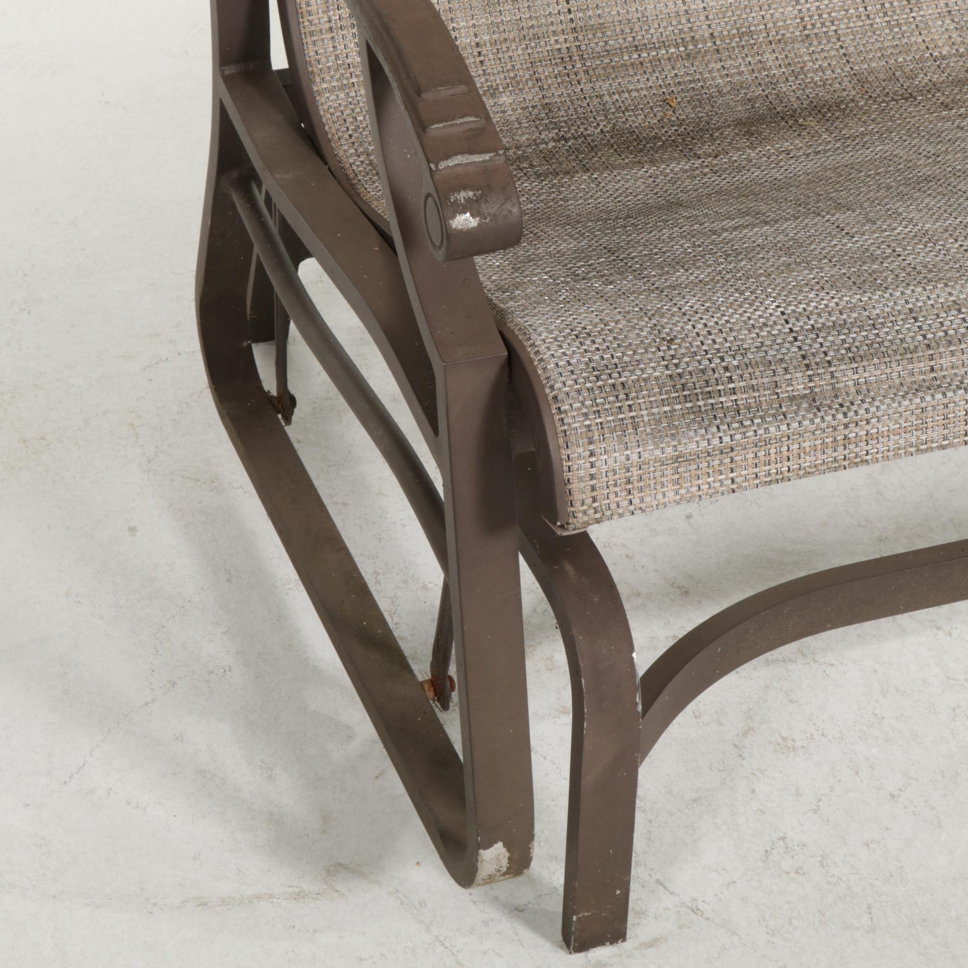 Contemporary Metal Framed Patio Chaise Lounges and Glider EBTH