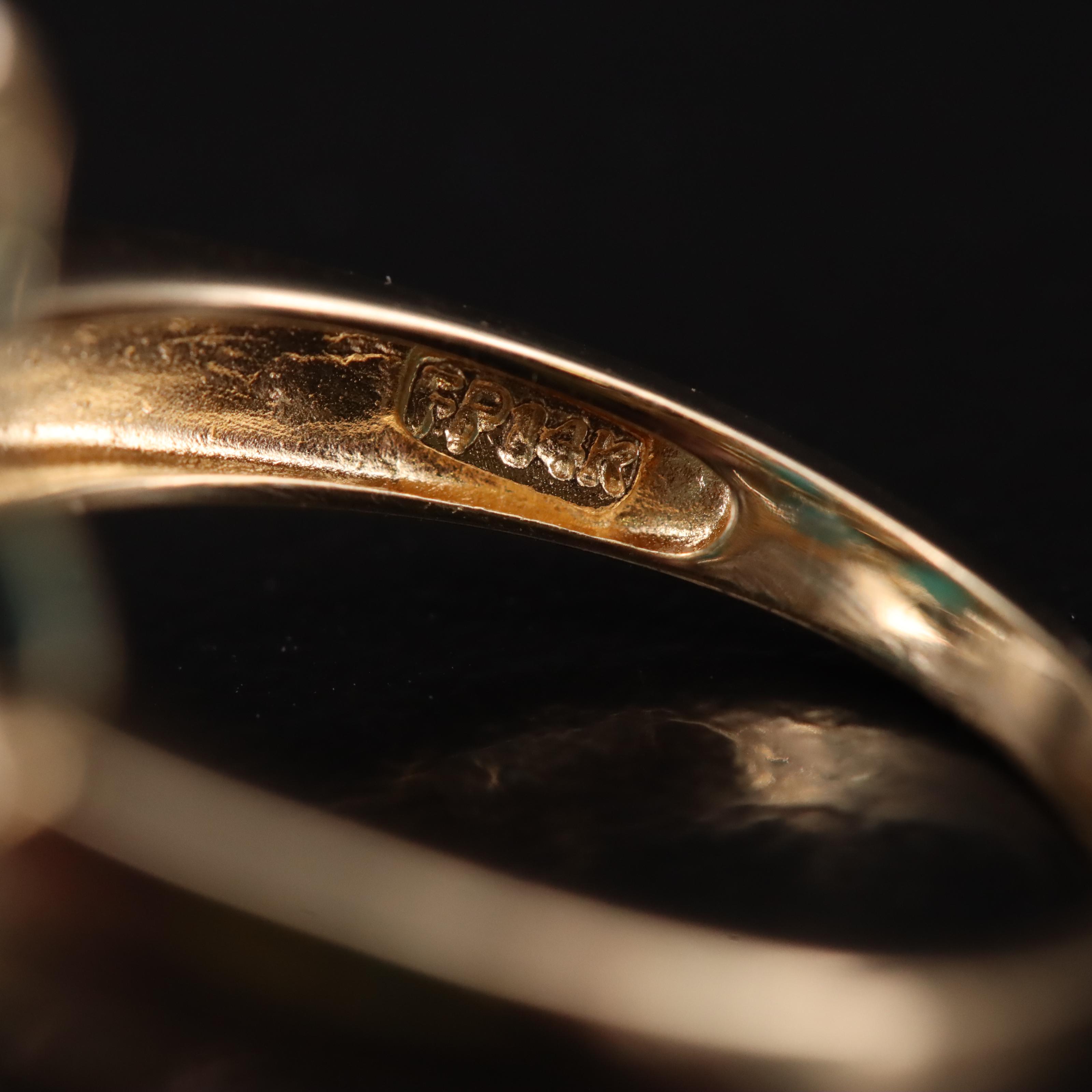 14K Turquoise and Topaz Flower Ring