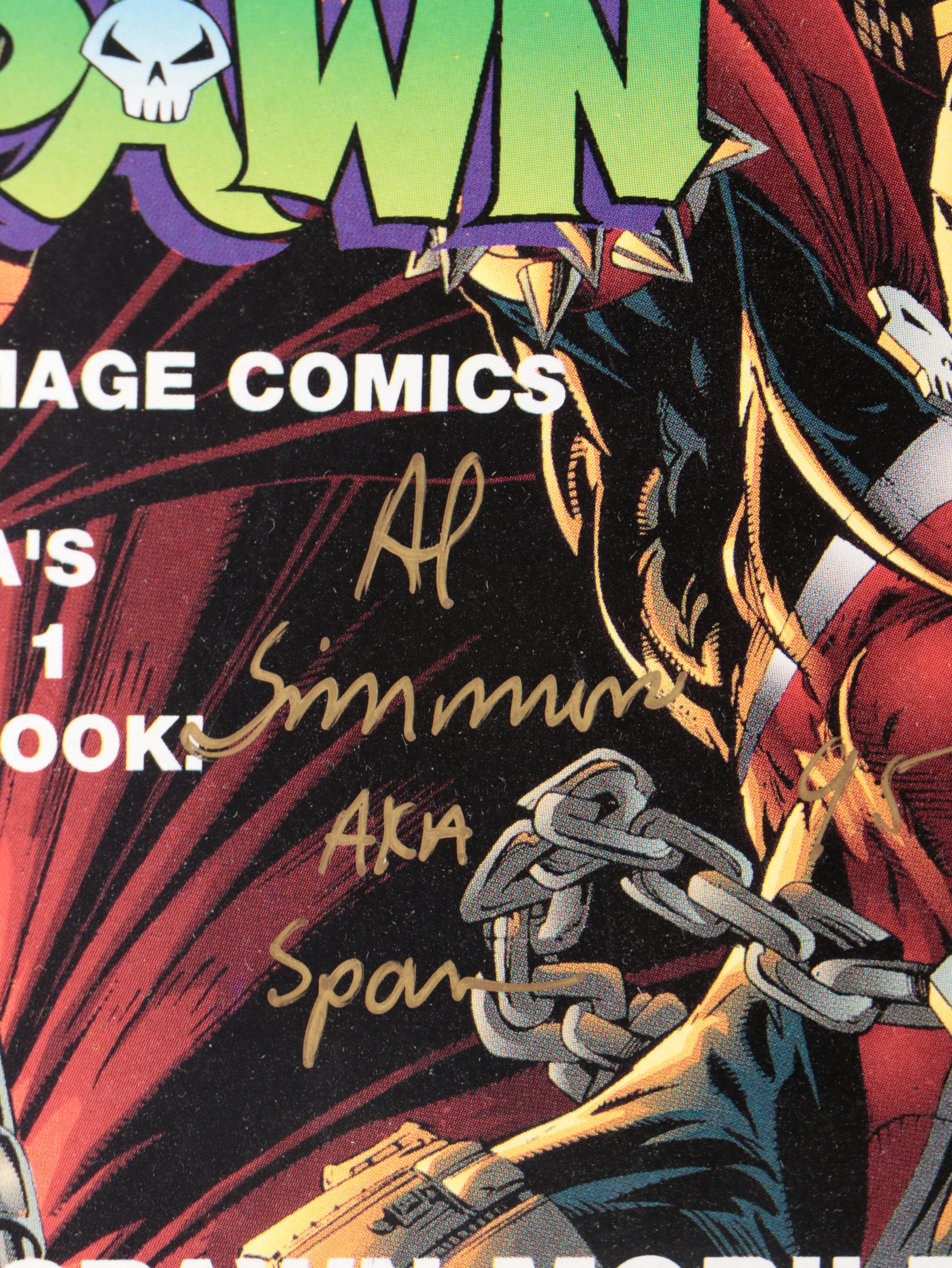 Al Simmons Signed Spawn Hot Wheels Car with Andre Wadsworth Mini Helmet, More