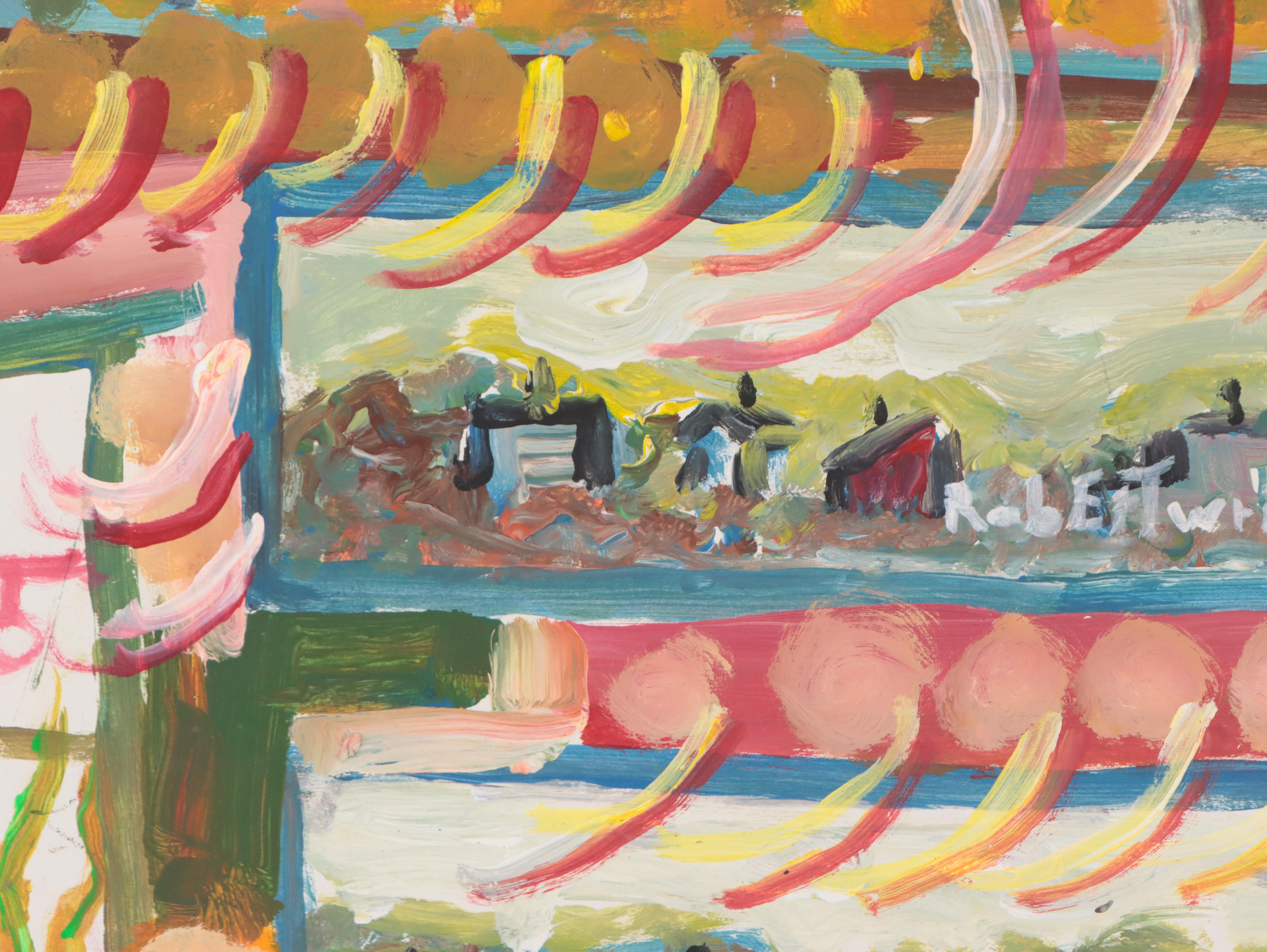 Robert Wright Acrylic Painting of a Folk Art Gallery Wall