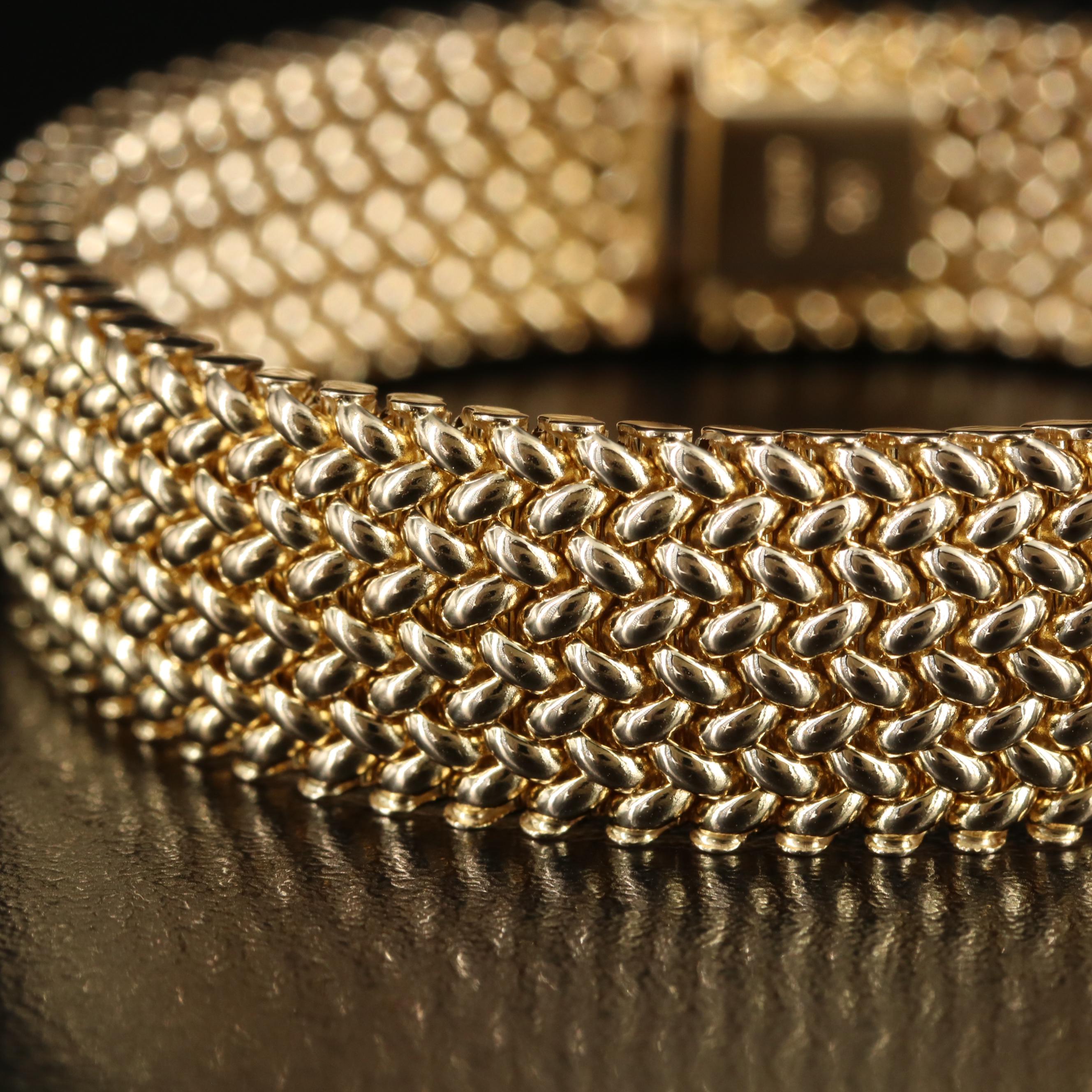 Italian 14K Basket Weave Bracelet EBTH