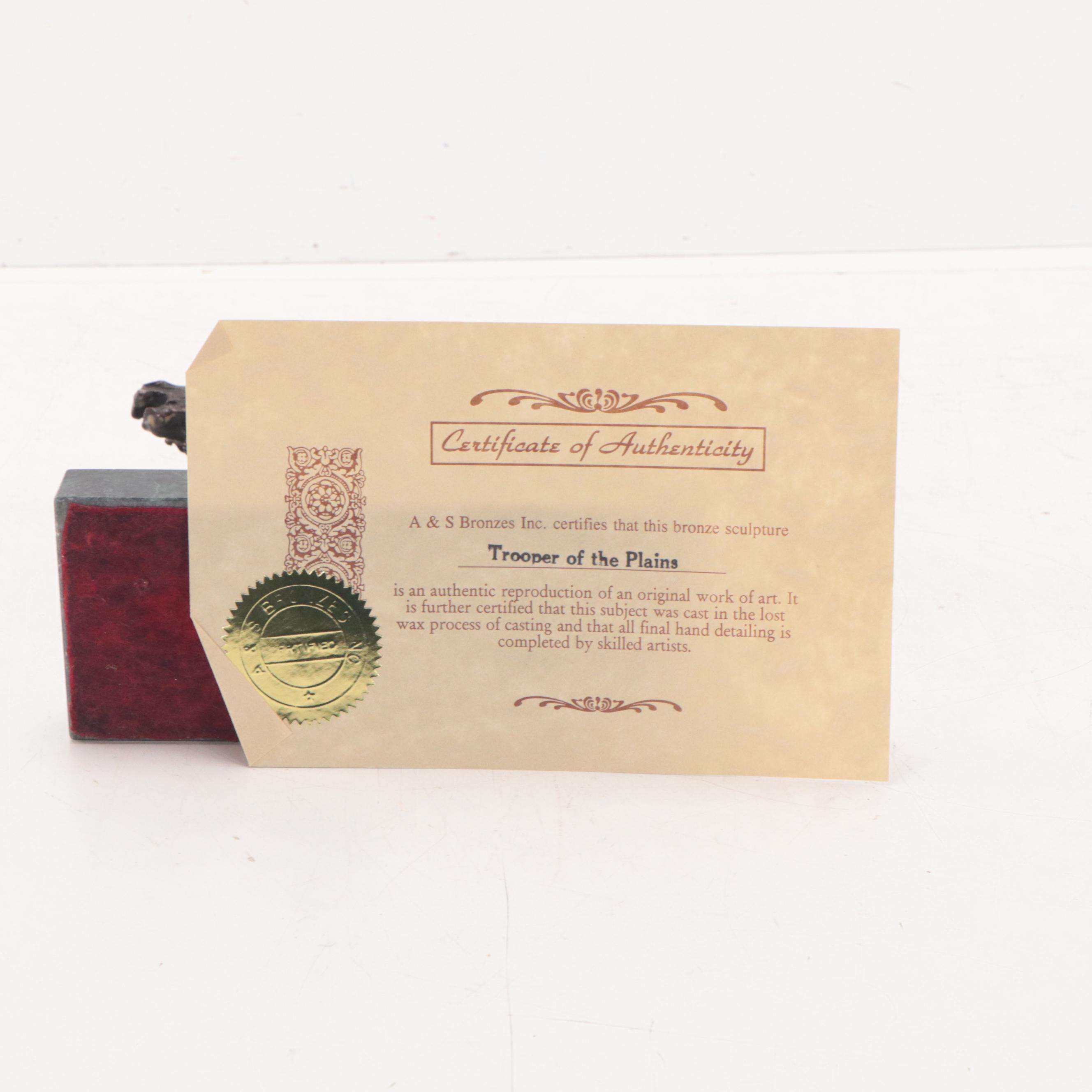 Frederic Remington Bronze Sculpture "Trooper of the Plains"