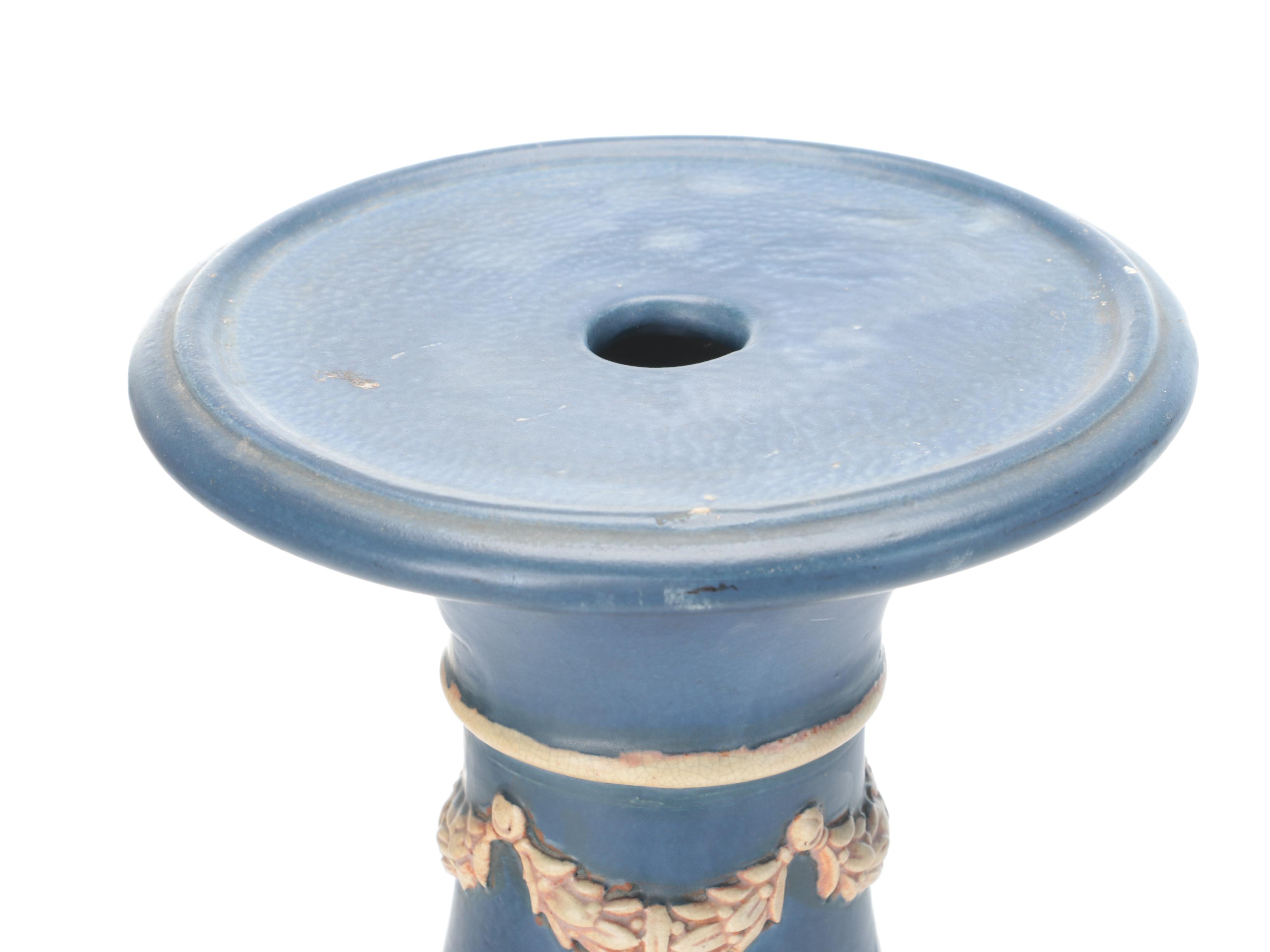 Weller Pottery Flemish Blue Ware Jardinière and Pedestal, Early 20th Century