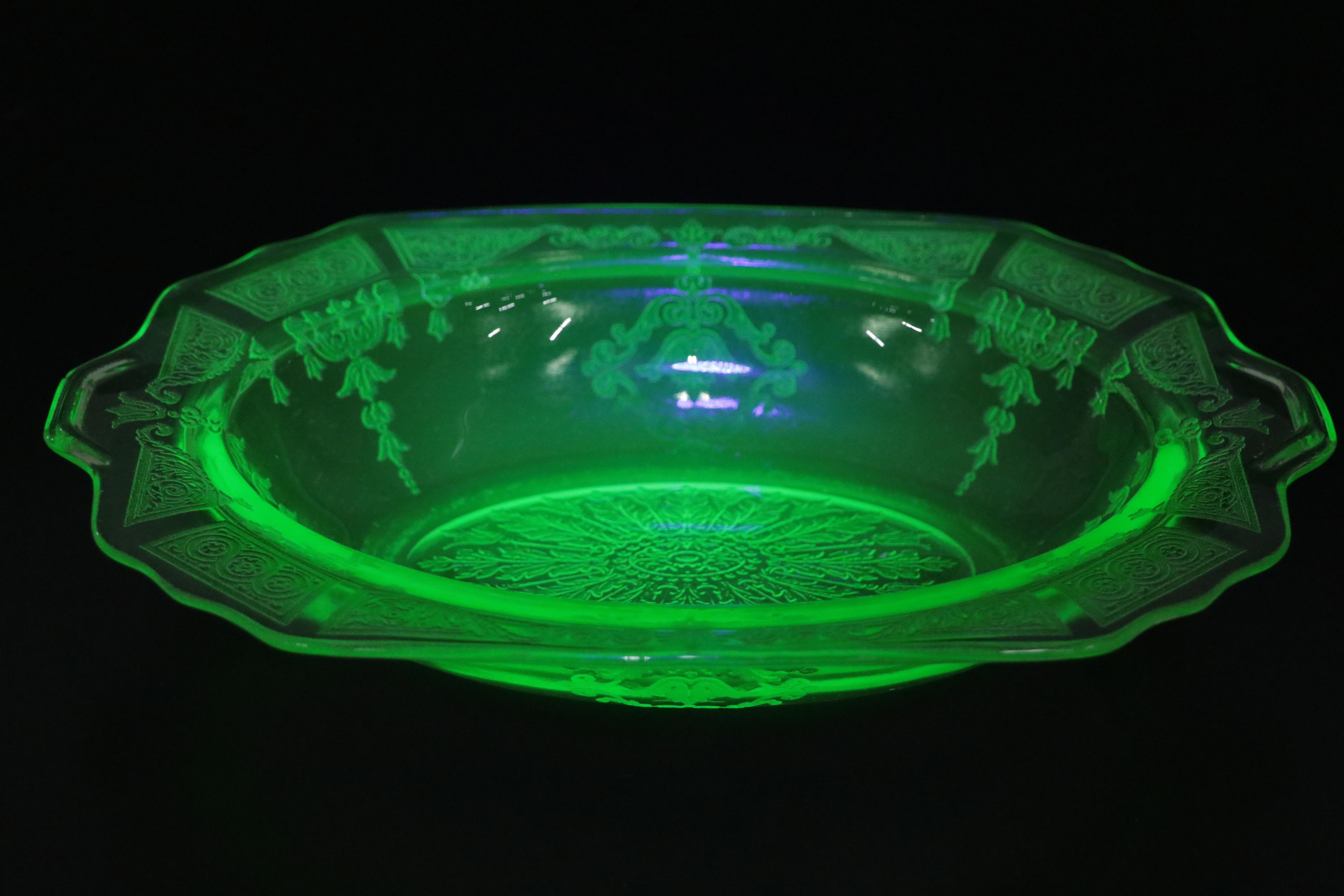 Vaseline Glass Collection with Other Depression and Green Glass