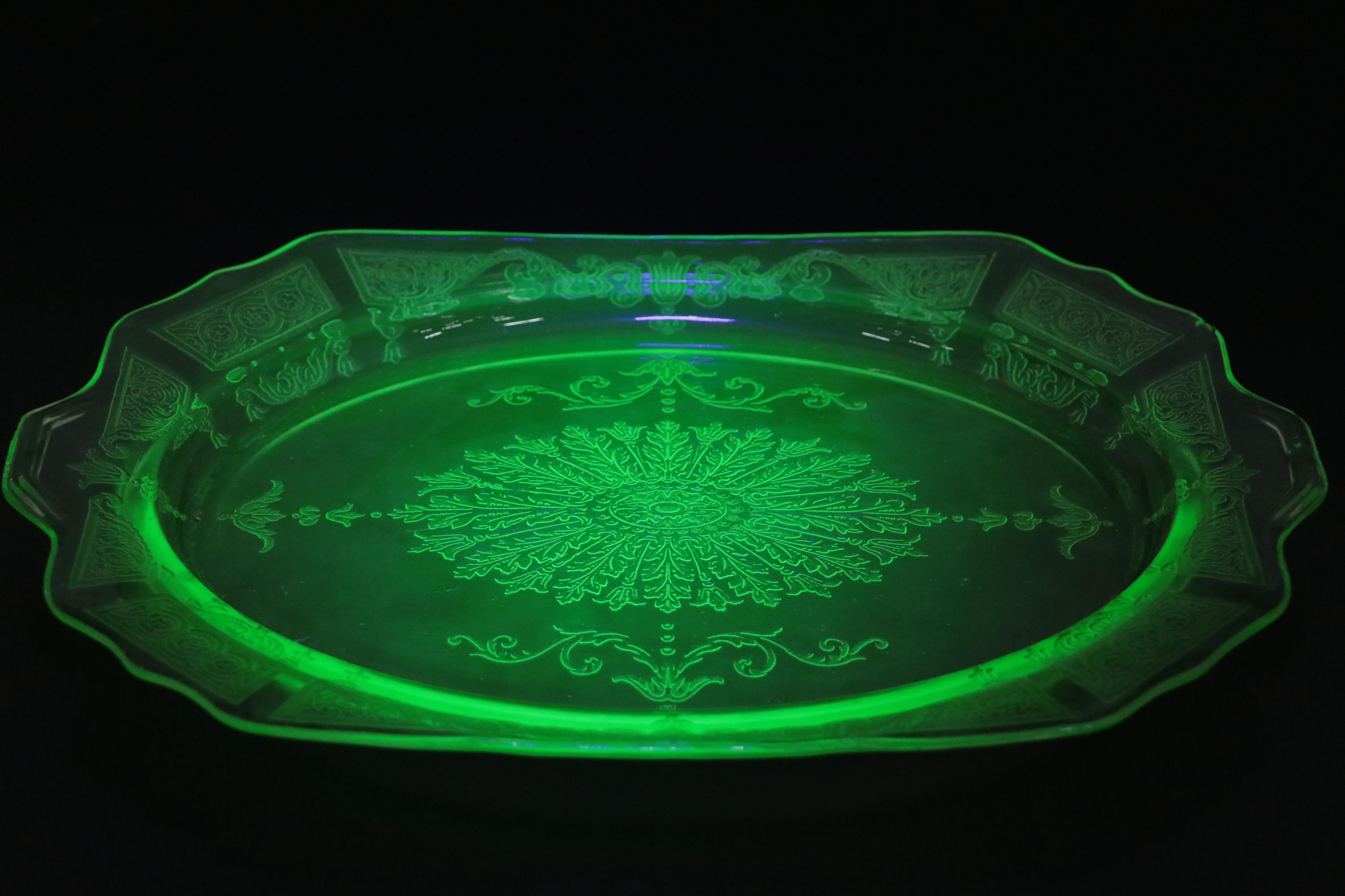 Vaseline Glass Collection with Other Depression and Green Glass