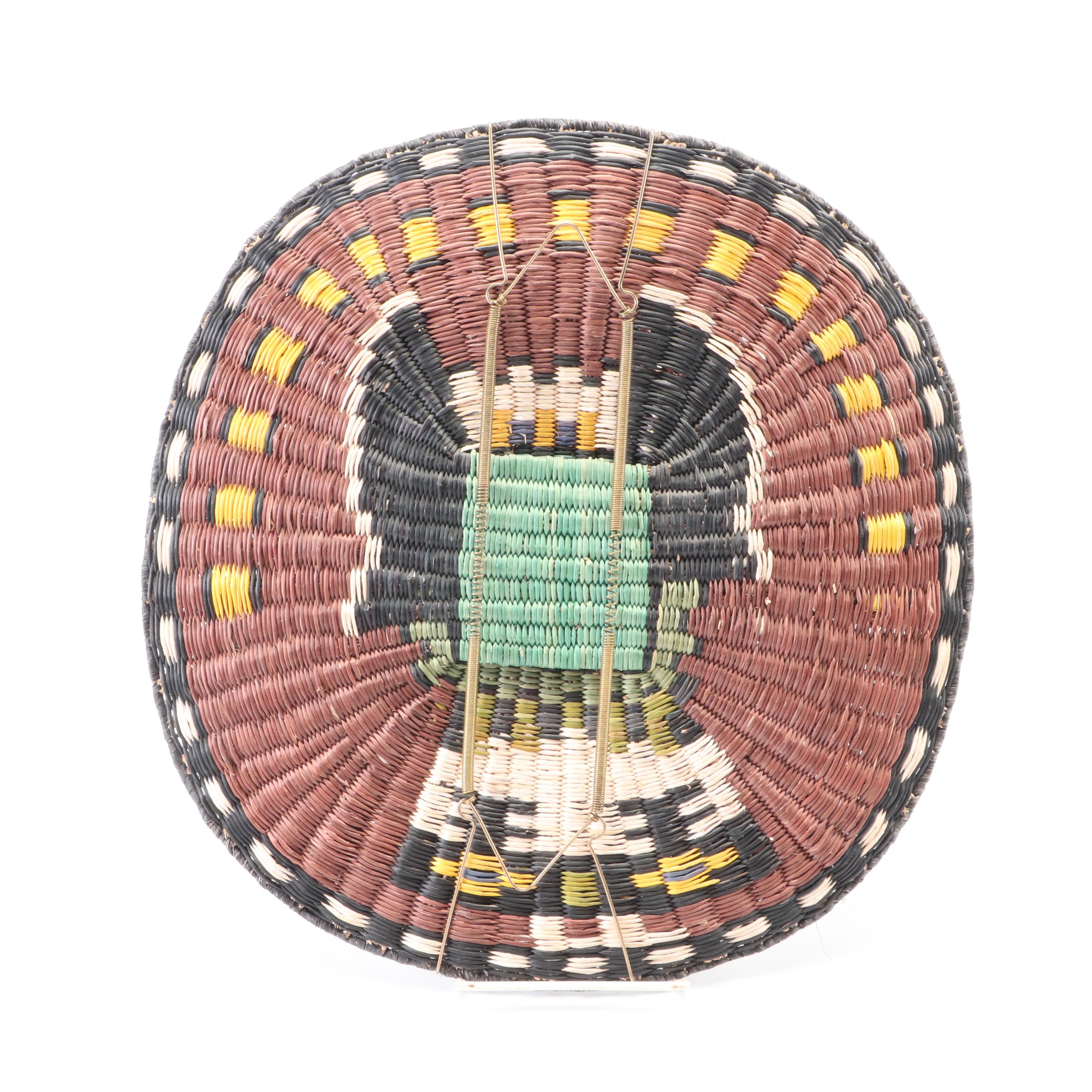 Hopi Crow Mother and Turtle Wicker Weave Wall Plaques