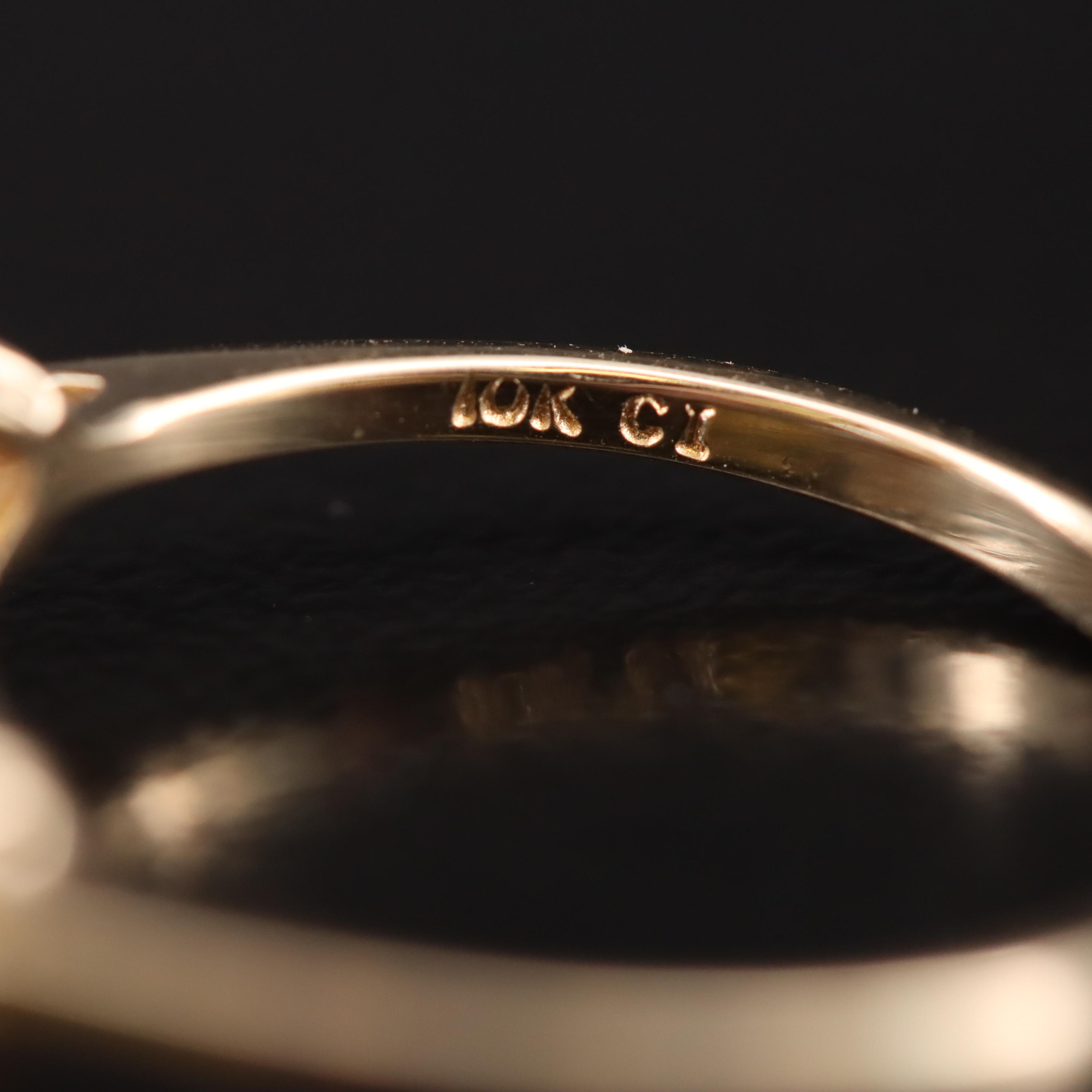 10K Aquamarine Three Stone Ring