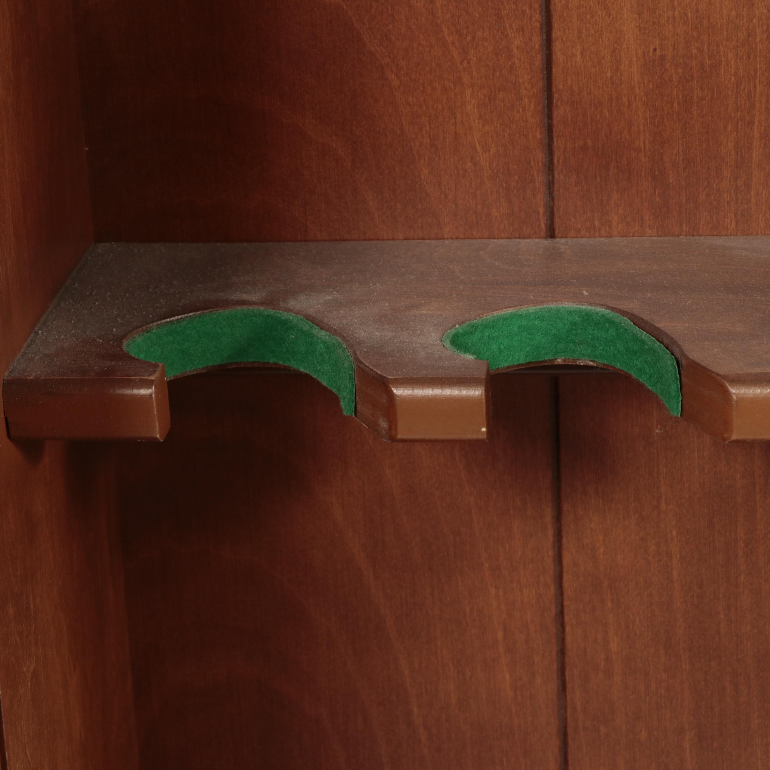 American Colonial Style Walnut-Finish Hardwood and Glass Gun Cabinet