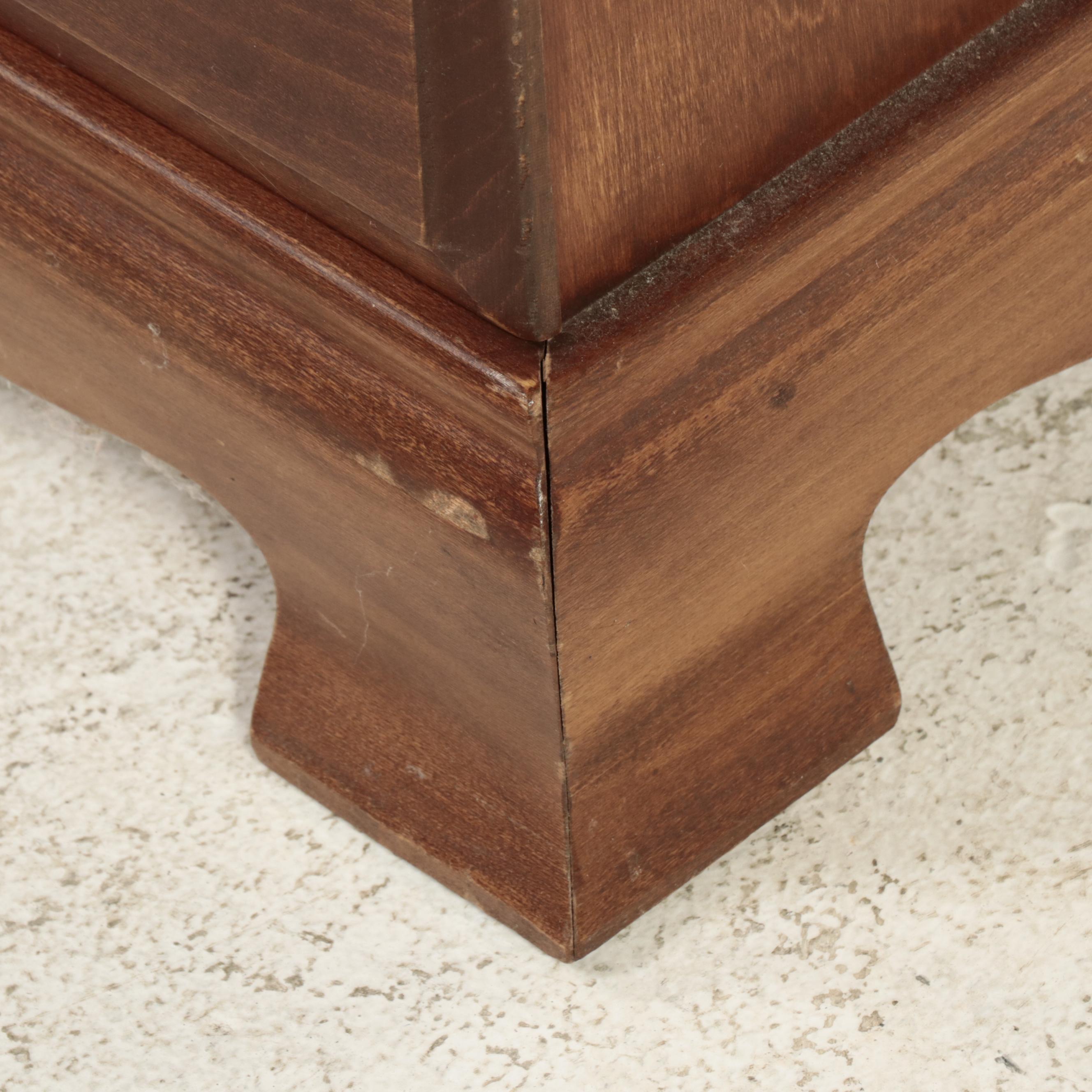 American Colonial Style Walnut-Finish Hardwood and Glass Gun Cabinet