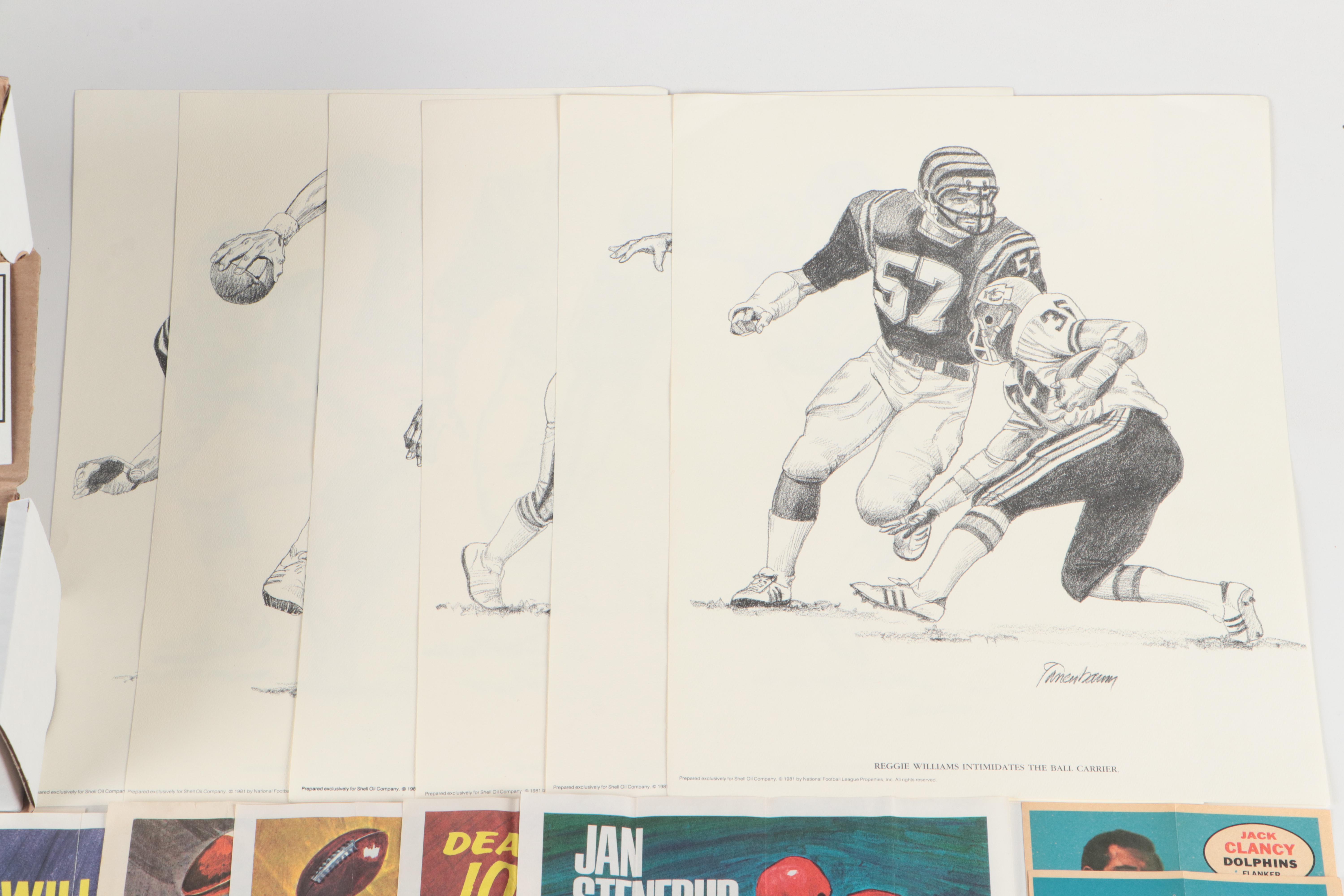 Cincinnati Bengals Artwork with Vintage Topps Posters and Football Cards