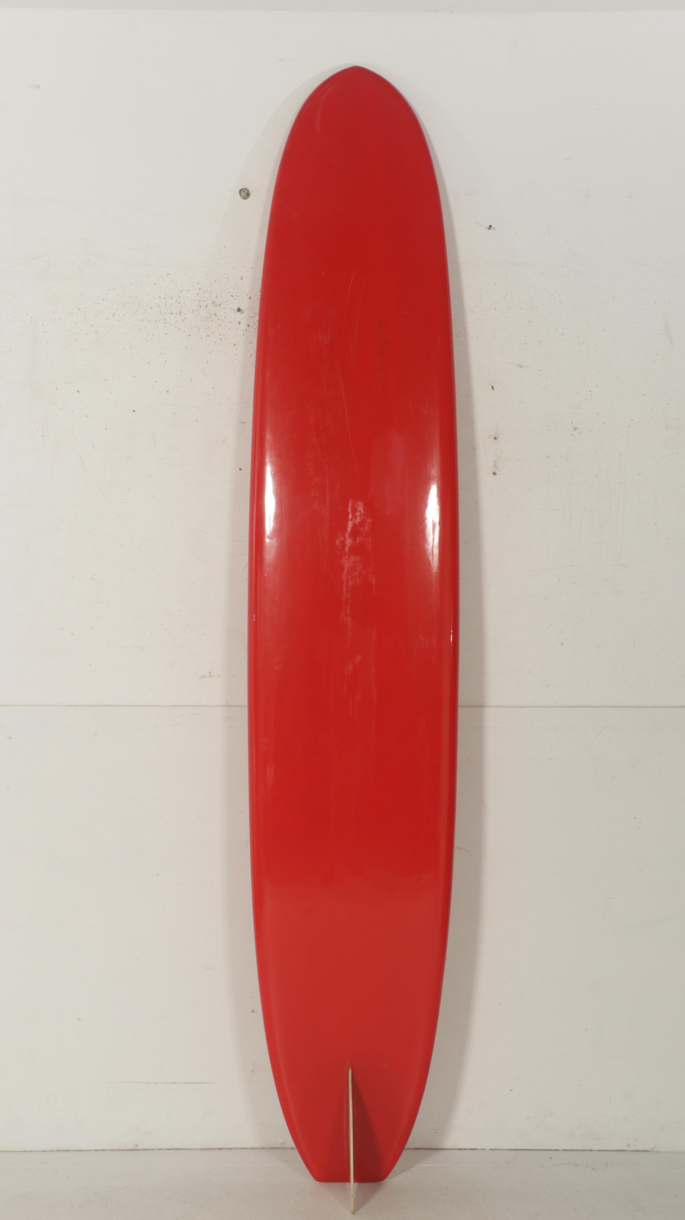 Malibu Custom Surfboards Striped Red Surfboard