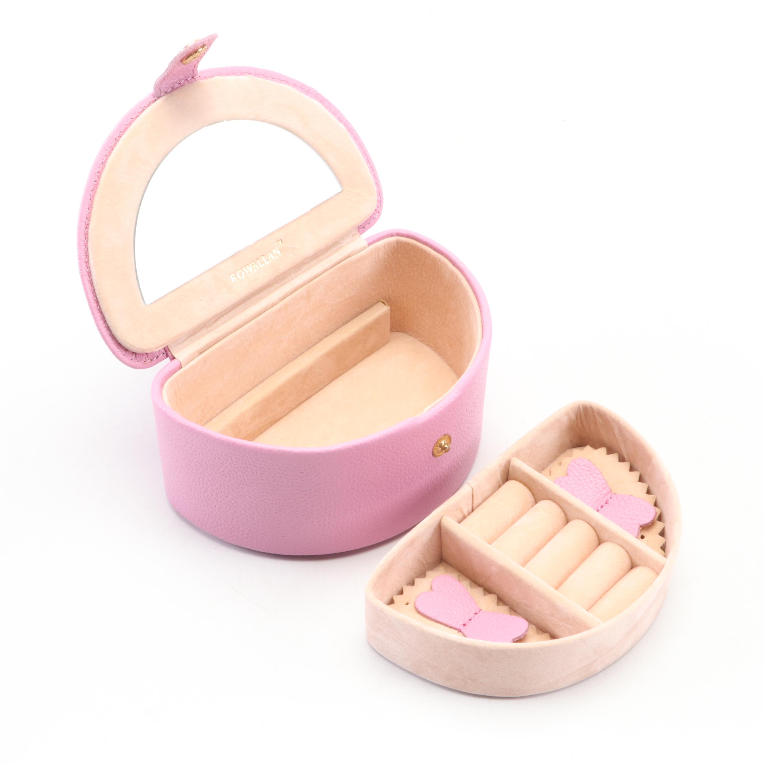 Rowallan Pebbled Bonded Leather Travel Jewelry Boxes