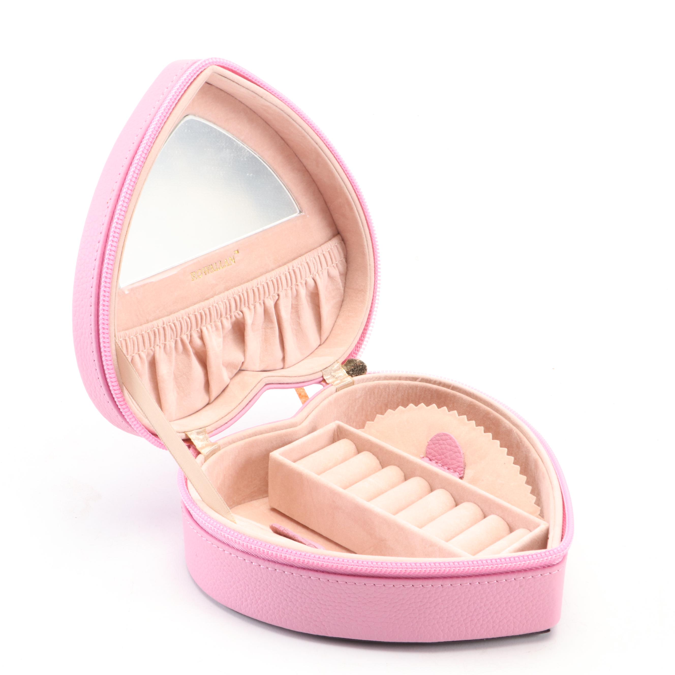 Rowallan Pebbled Bonded Leather Travel Jewelry Boxes