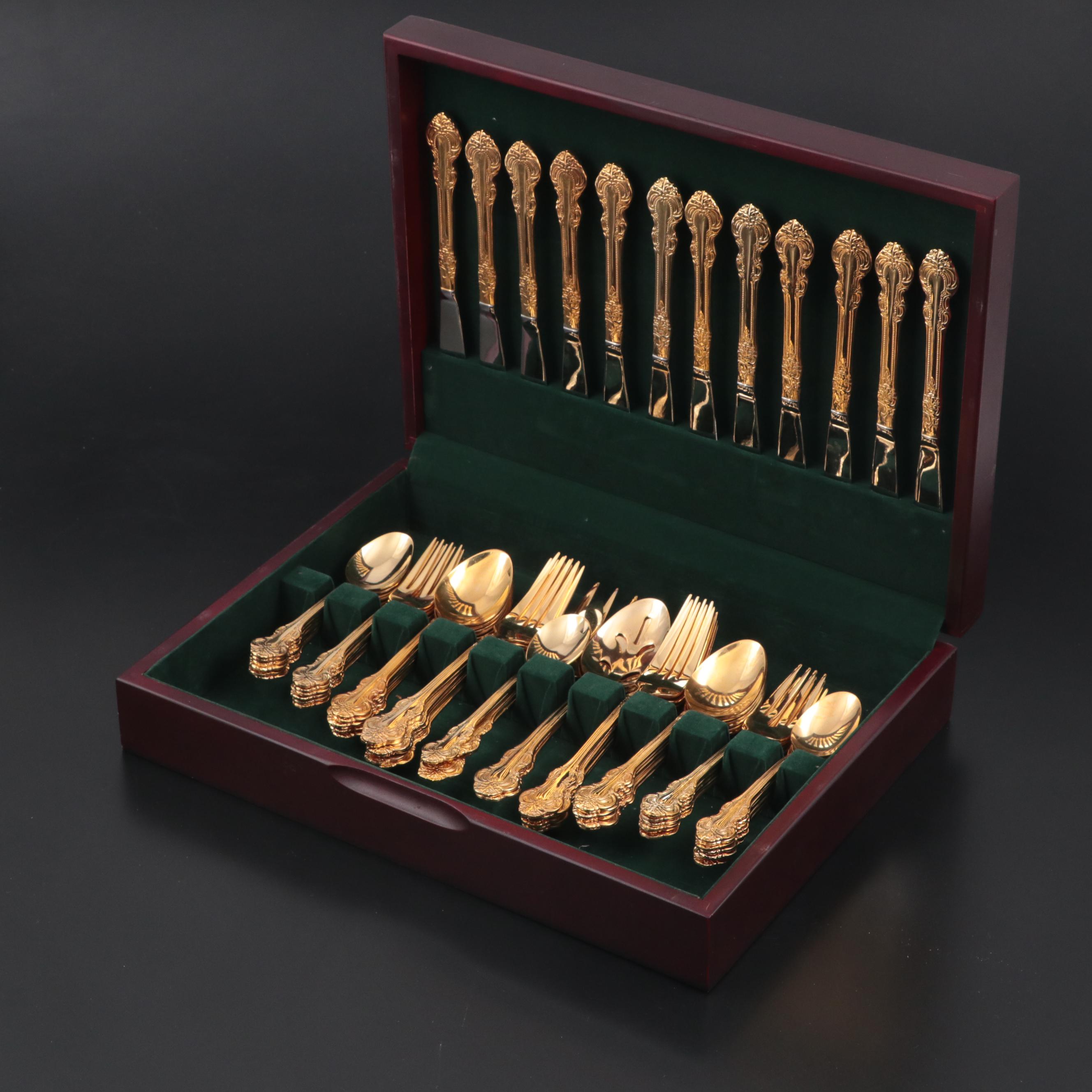 Gold Plated Cambridge Stainless Steel Flatware Set