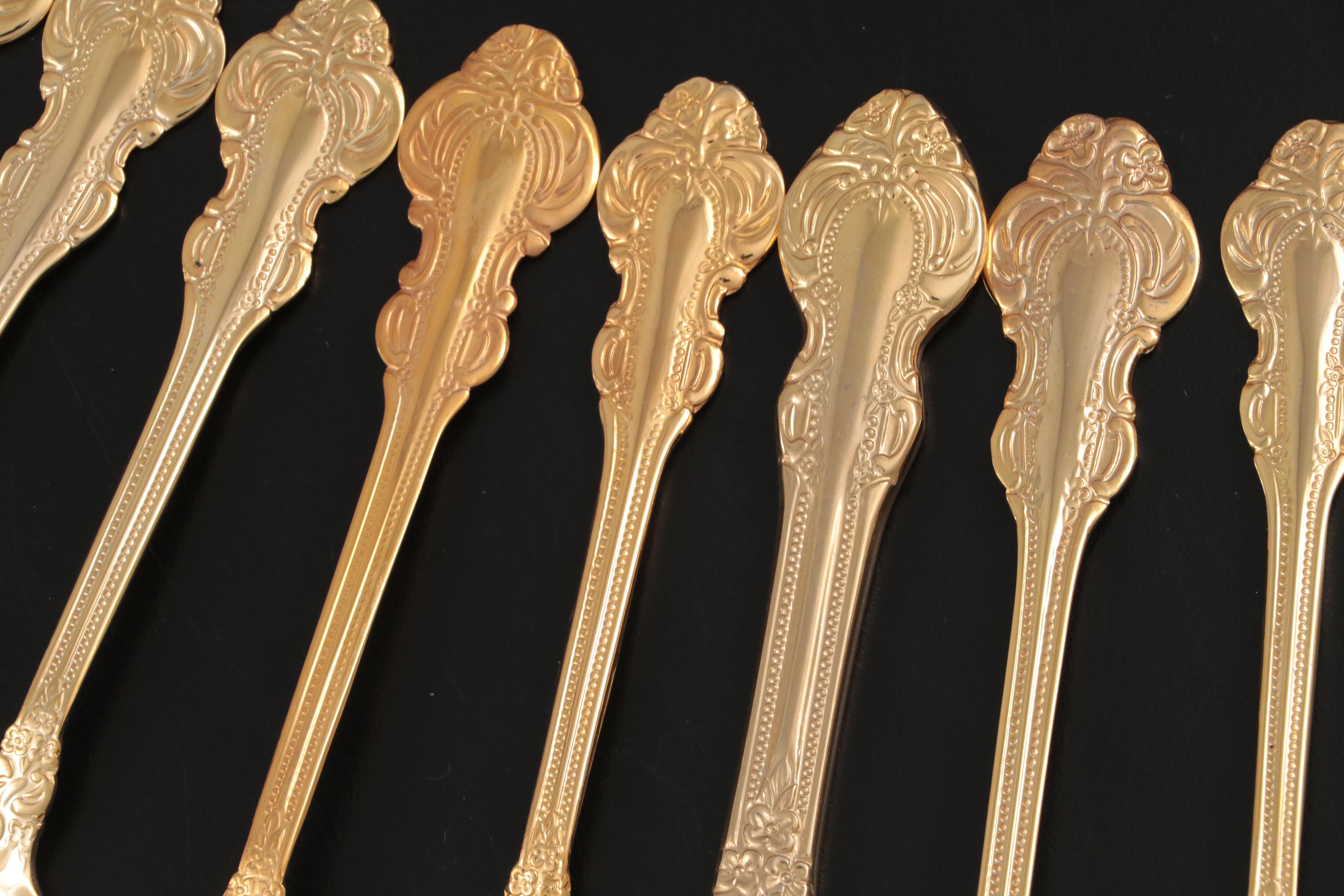 Gold Plated Cambridge Stainless Steel Flatware Set