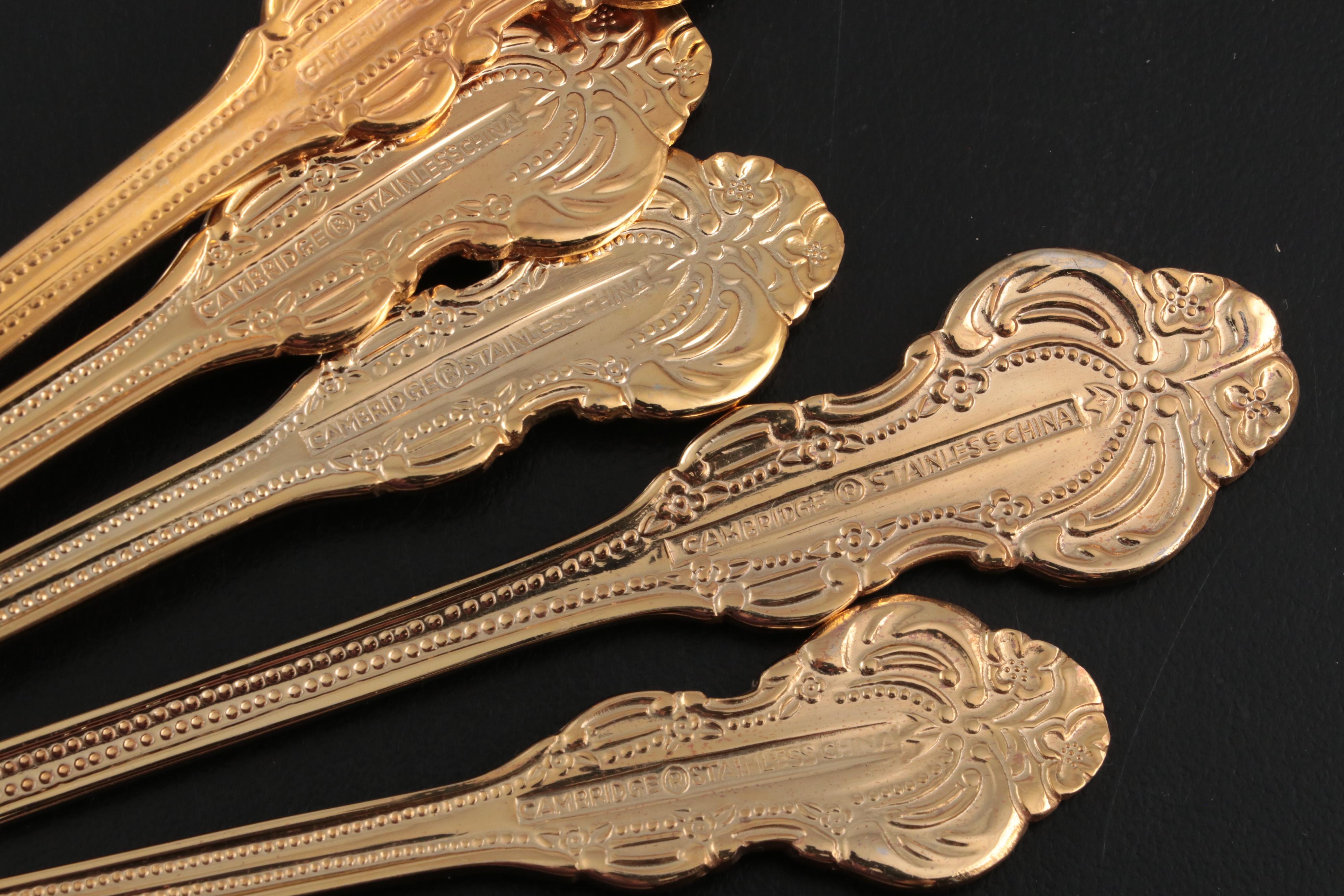 Gold Plated Cambridge Stainless Steel Flatware Set