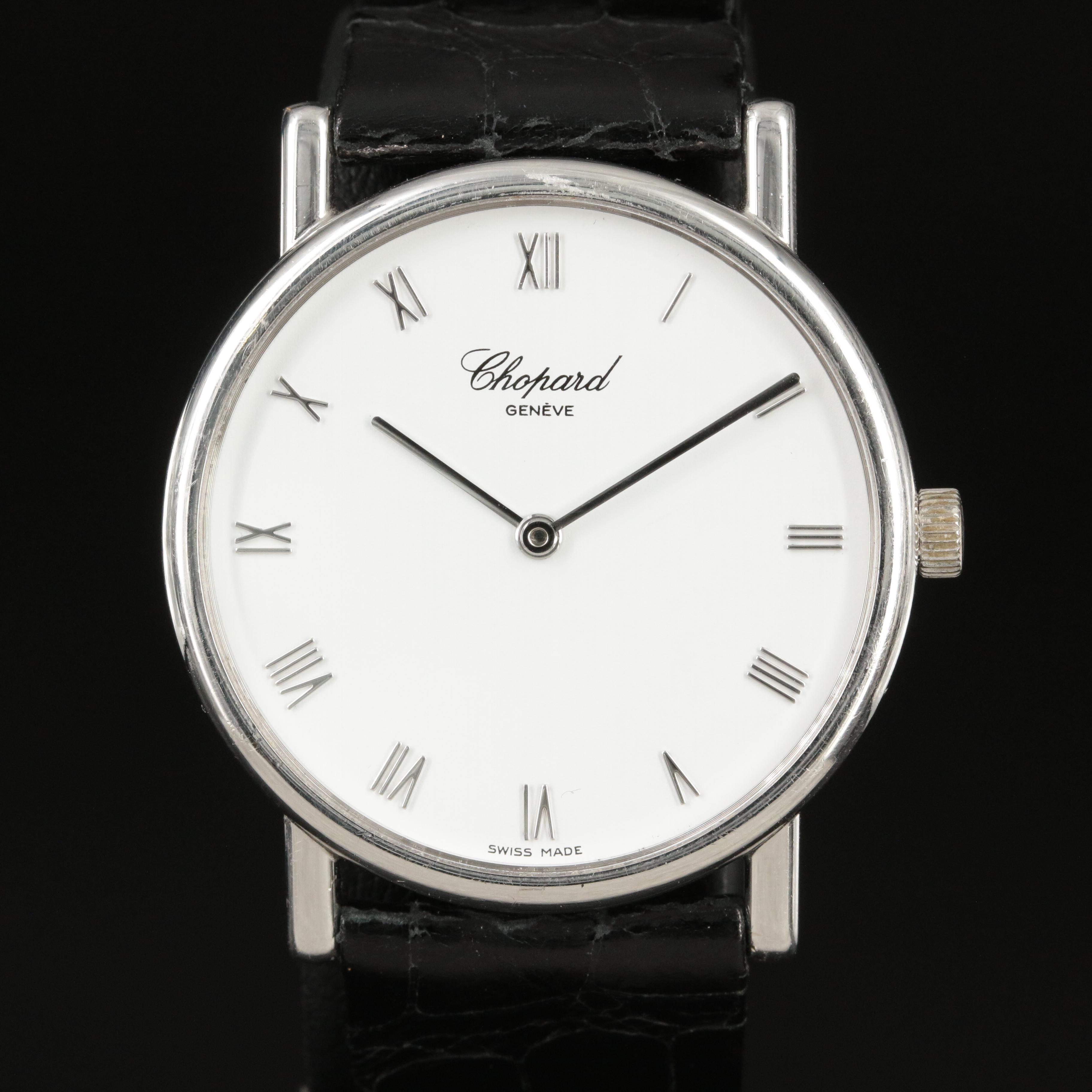 18K Chopard Geneve White Roman Dial Watch