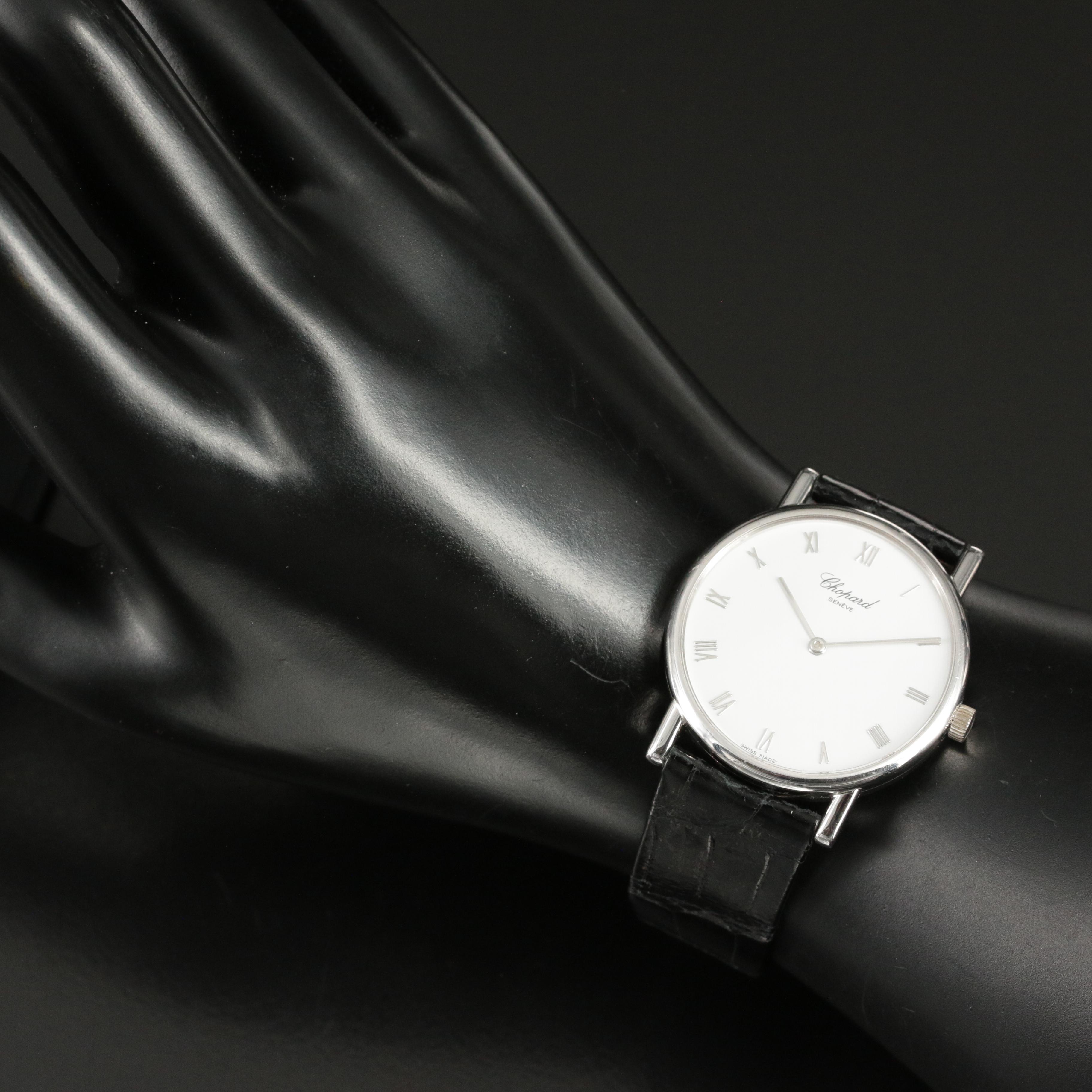 18K Chopard Geneve White Roman Dial Watch