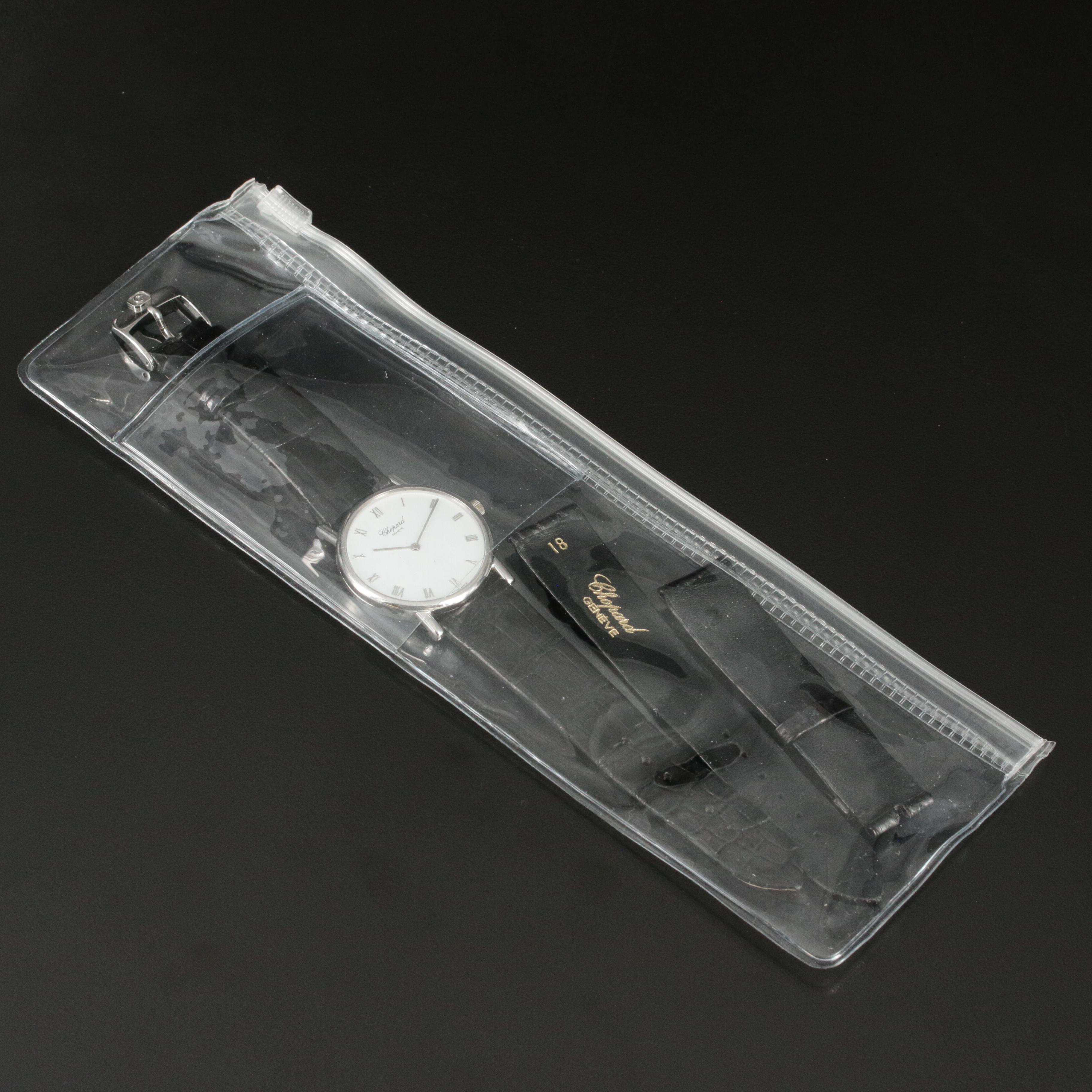 18K Chopard Geneve White Roman Dial Watch