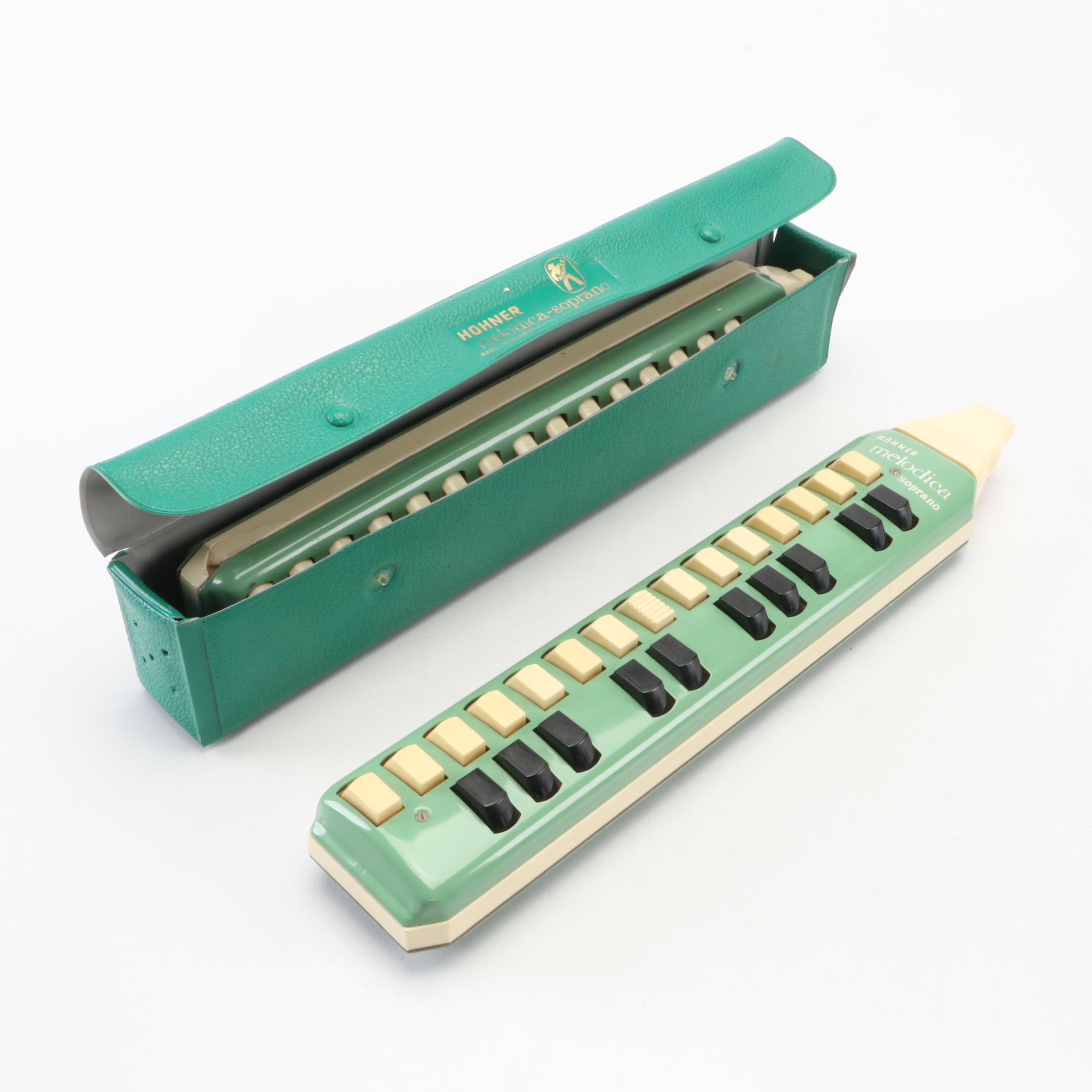 Pair of Hohner Melodica-Sopranos and Other Mouth Organ