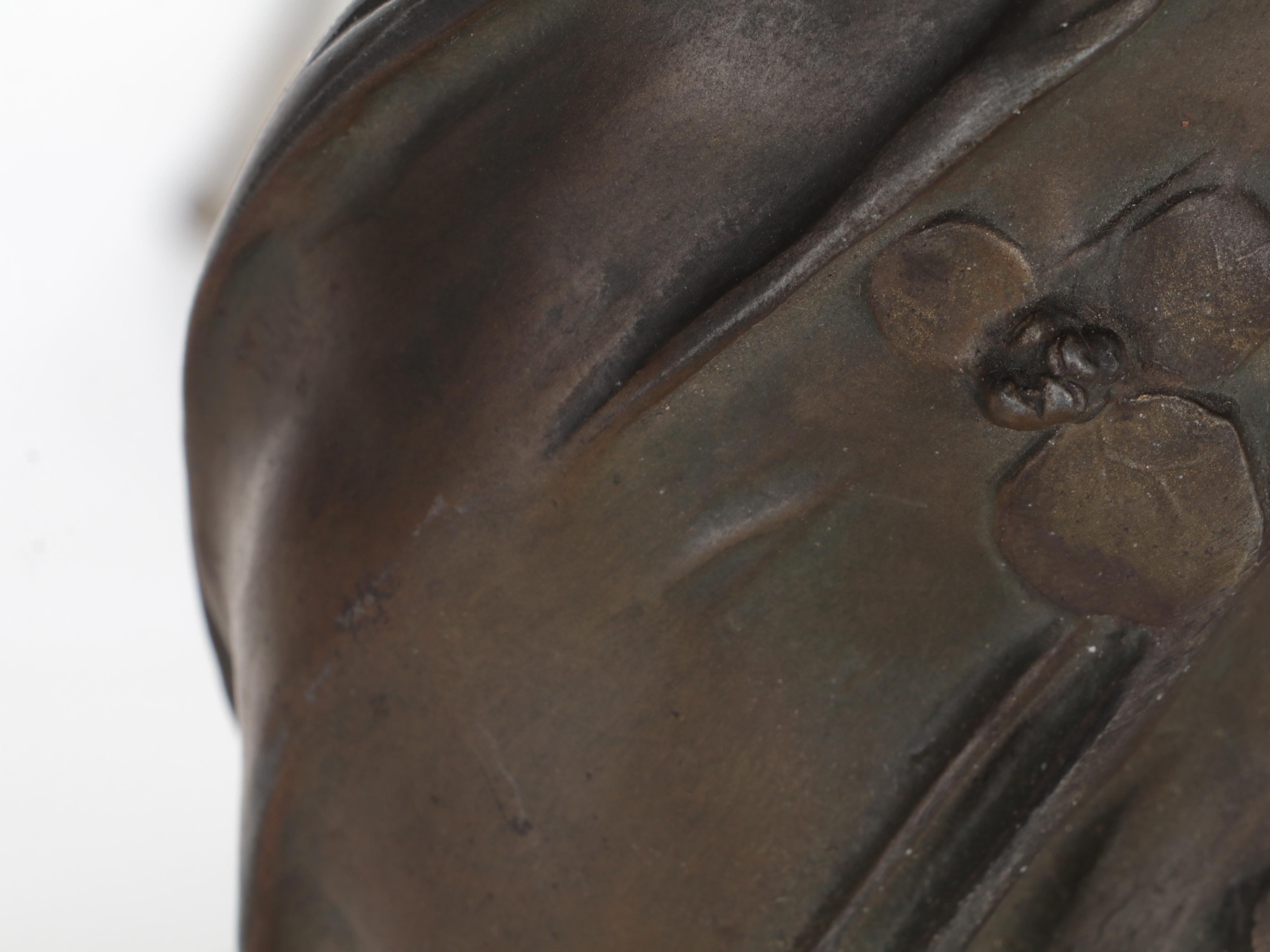 Art Nouveau Style Spelter Figural Baluster Lamp After Julien Caussé