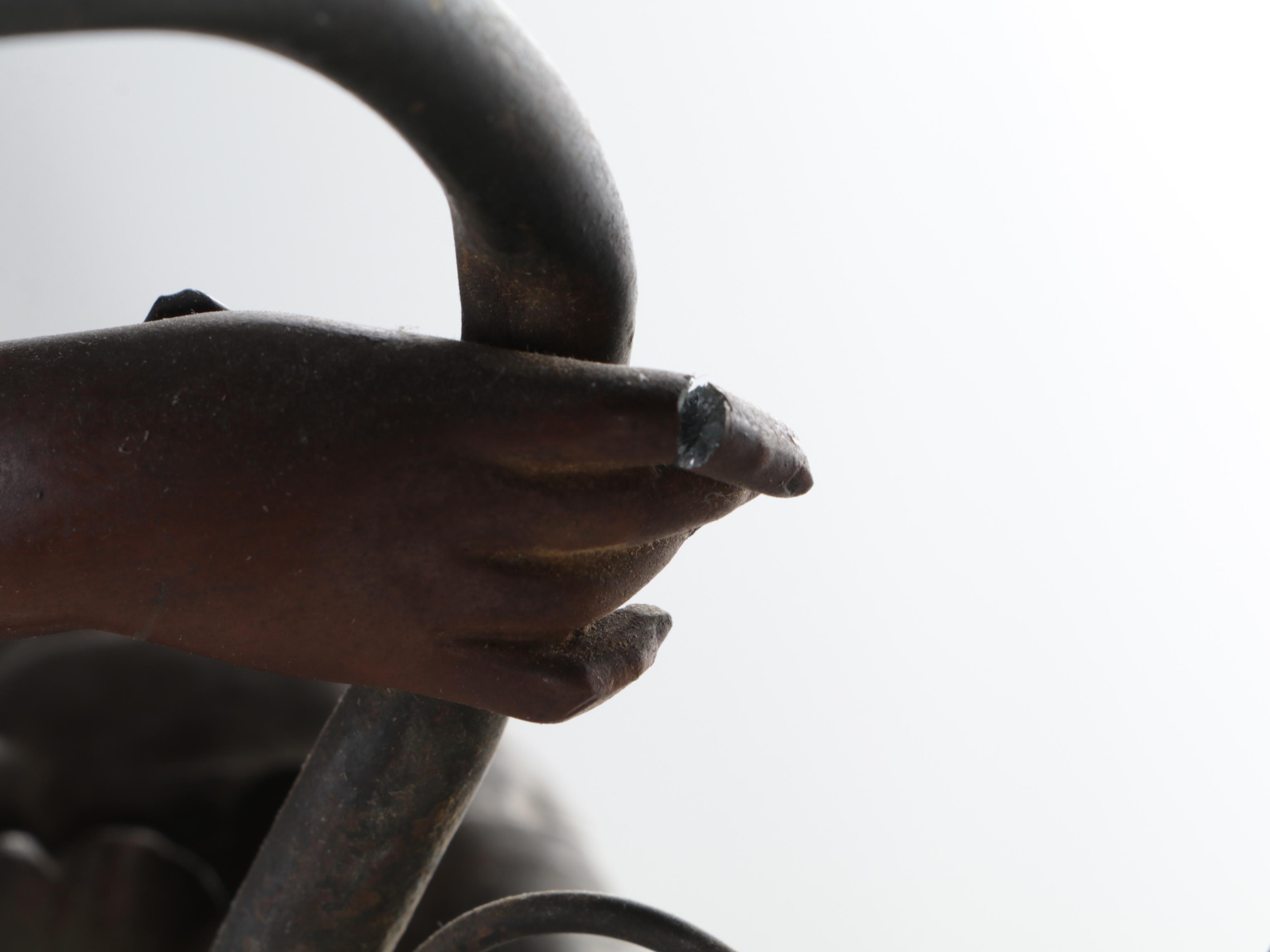 Art Nouveau Style Spelter Figural Baluster Lamp After Julien Caussé