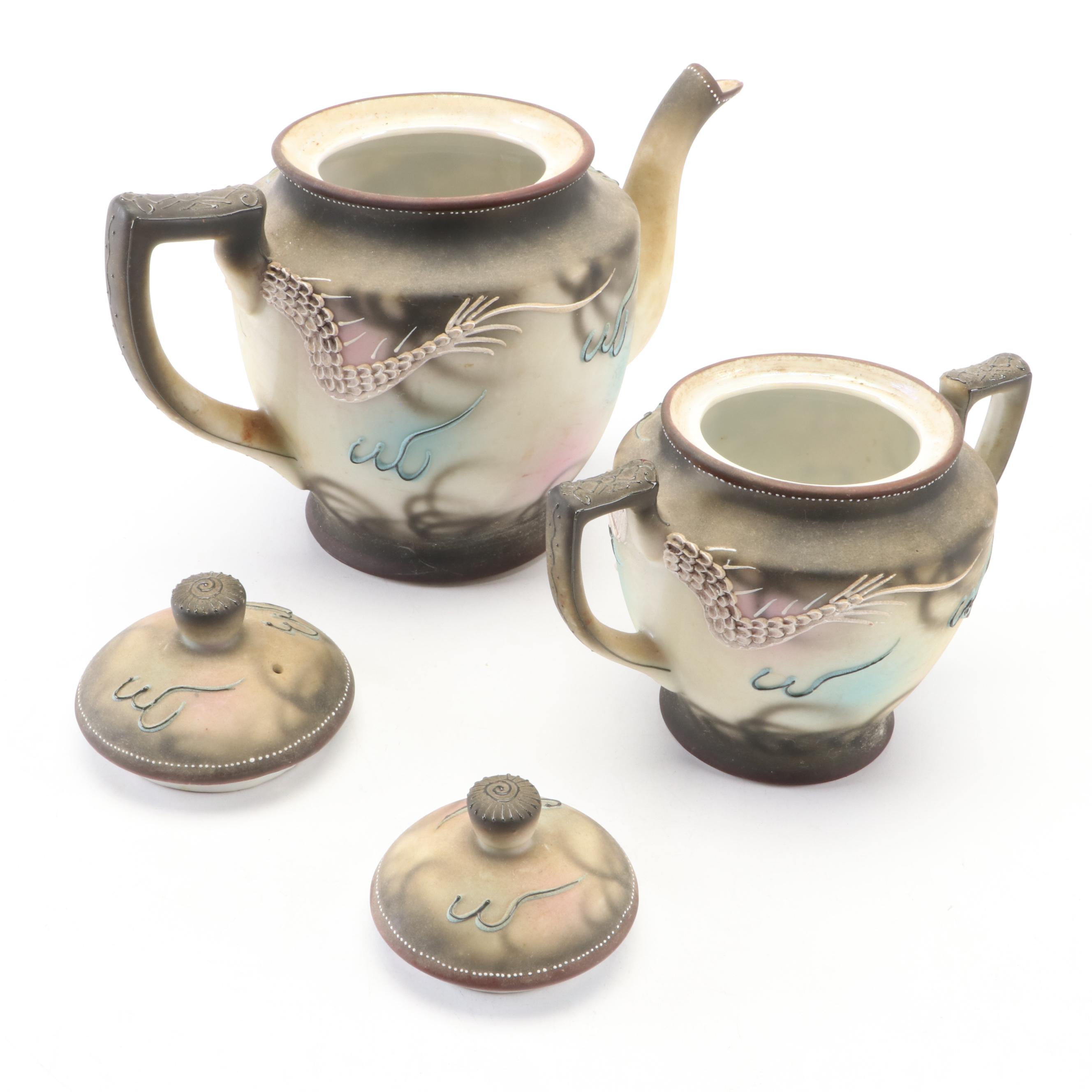 Japanese Moriage Dragonware Porcelain Tea Set EBTH
