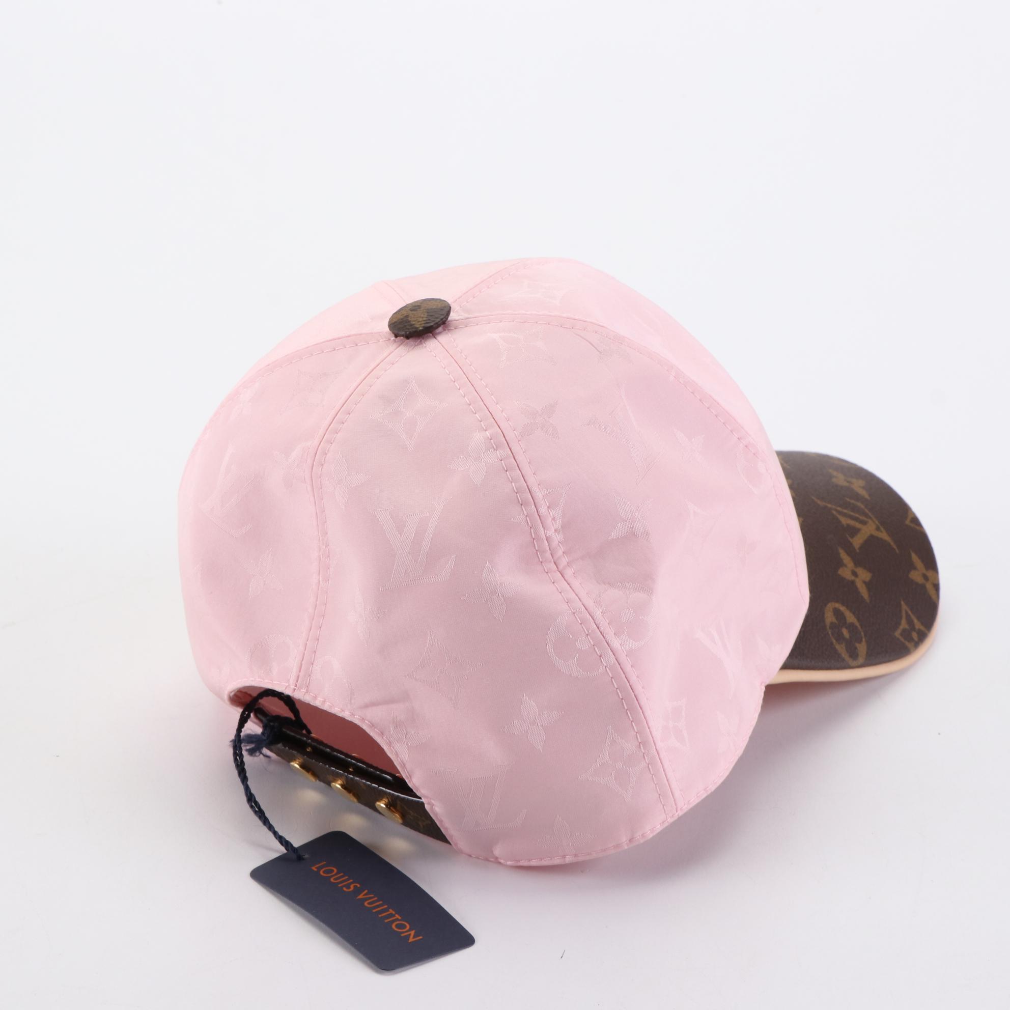 Louis Vuitton Pink Monogram, Coated Canvas, and Lambskin Get Ready Cap, NWT