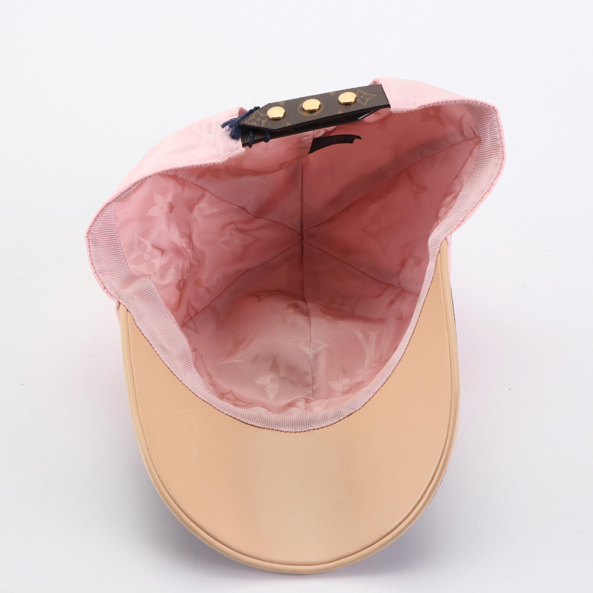 Louis Vuitton Pink Monogram, Coated Canvas, and Lambskin Get Ready Cap, NWT