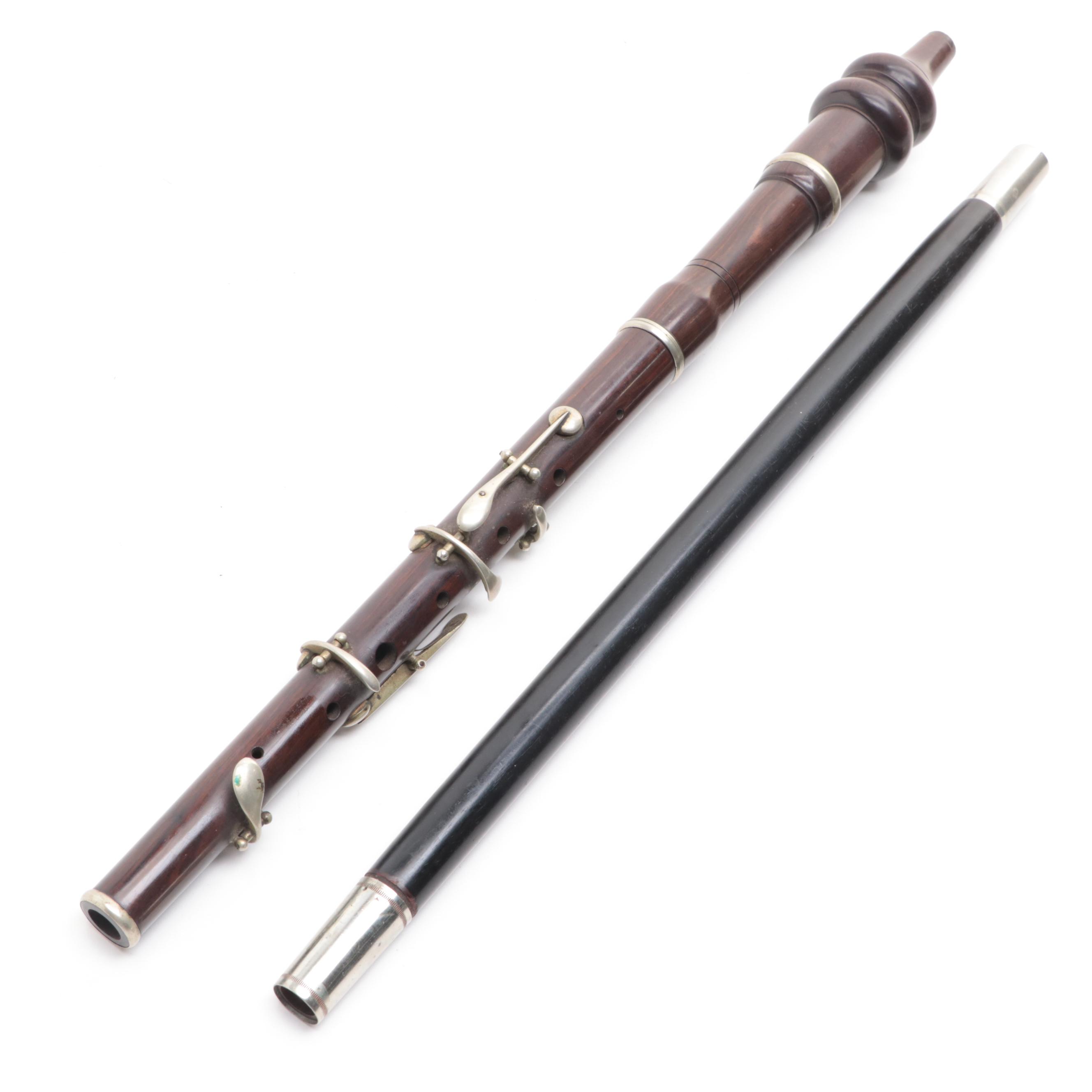 Cloos-Crosby Ebonized Wood Fife and Flute Instrument