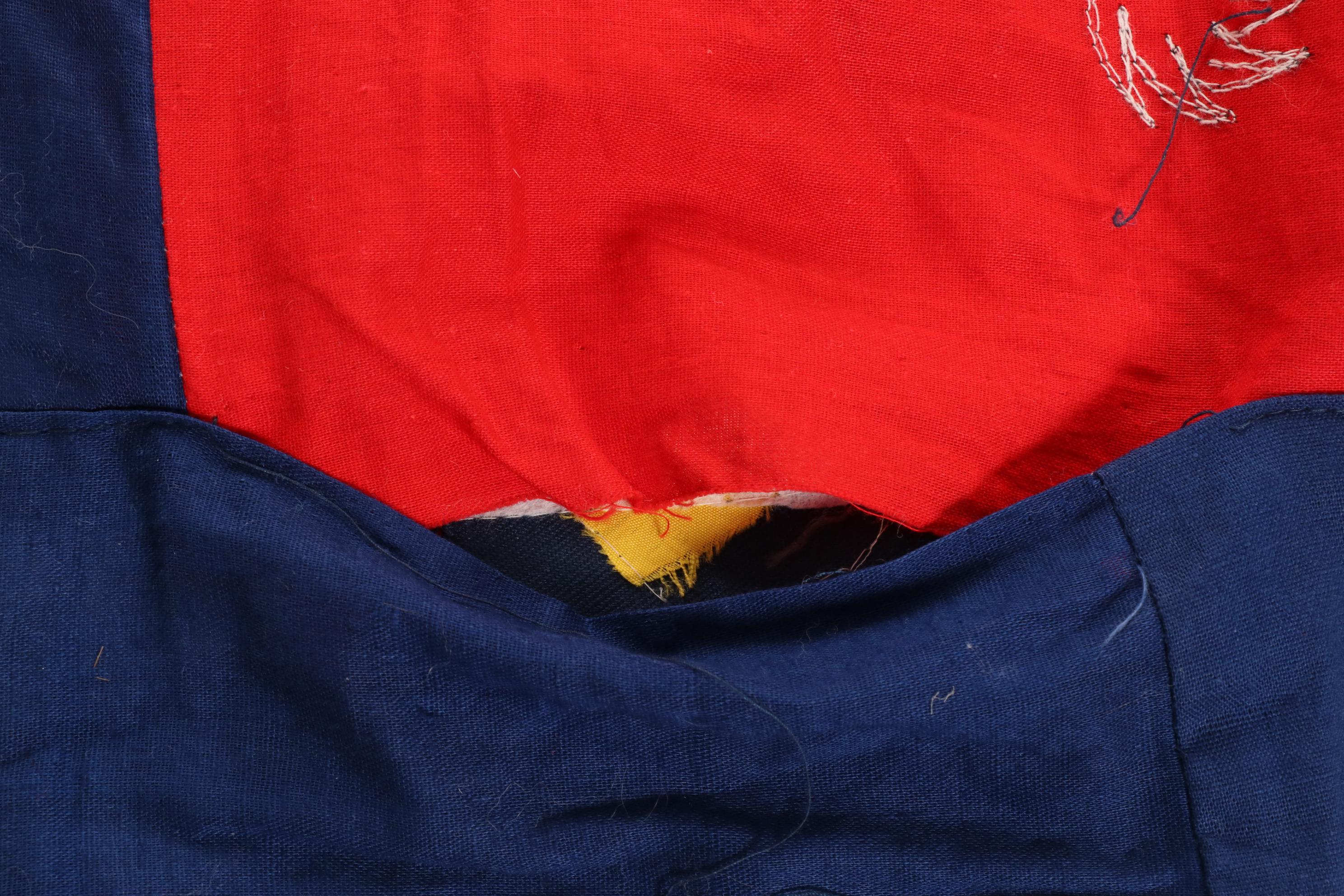 Chinese Embroidered and Appliqued  "Bai Jia Bei" One Hundred Families Quilt