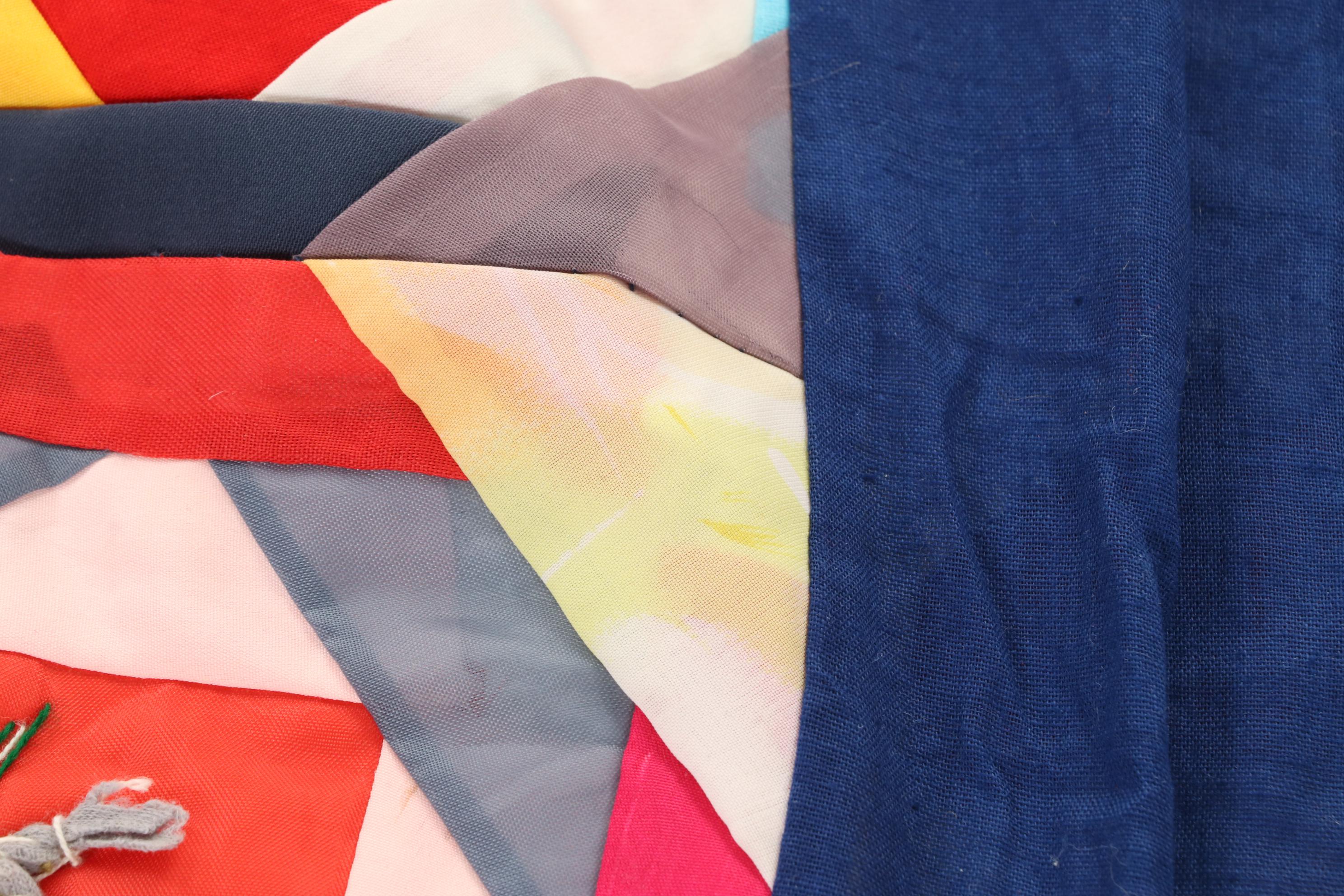 Chinese Embroidered and Appliqued  "Bai Jia Bei" One Hundred Families Quilt