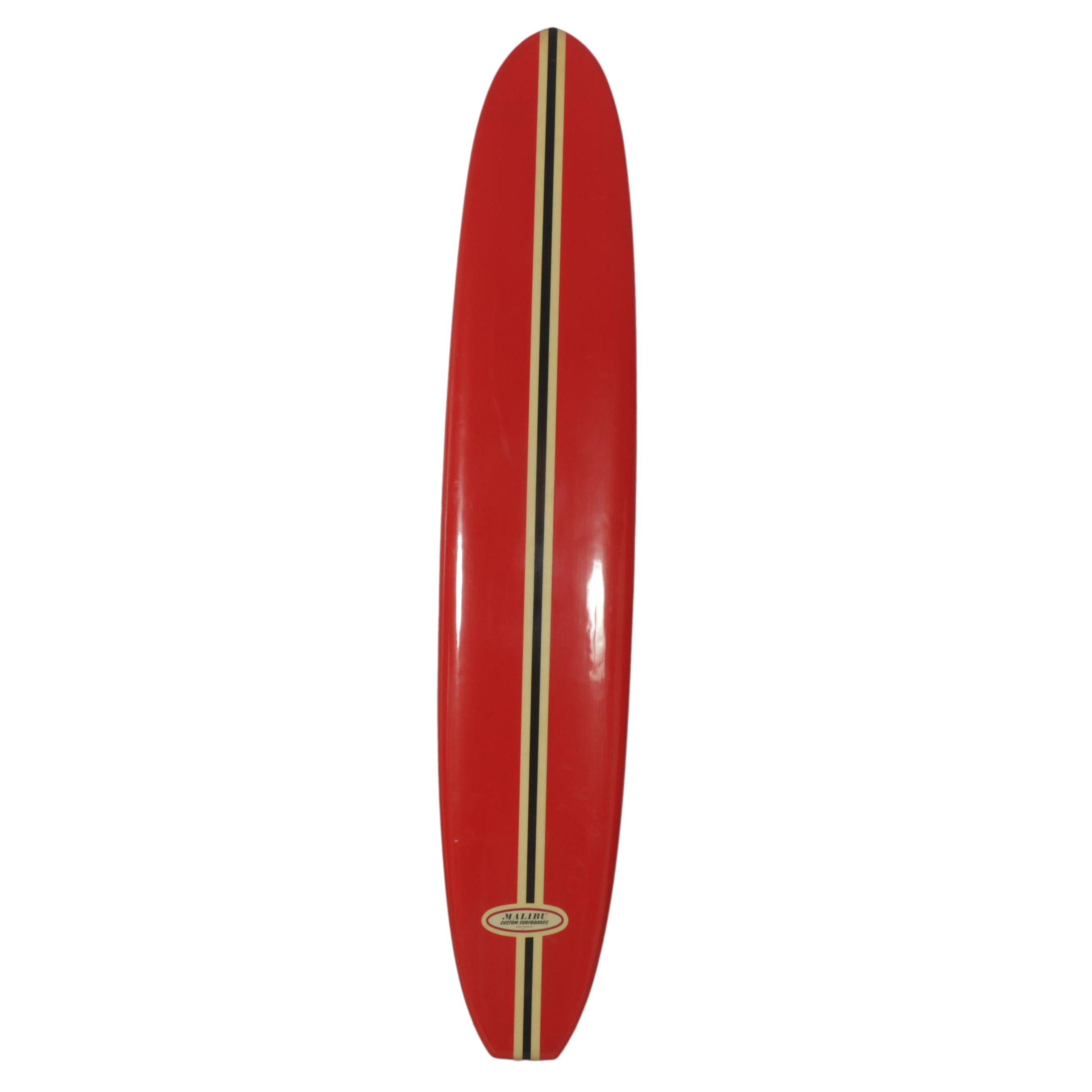 Malibu Custom Surfboards Striped Red Surfboard