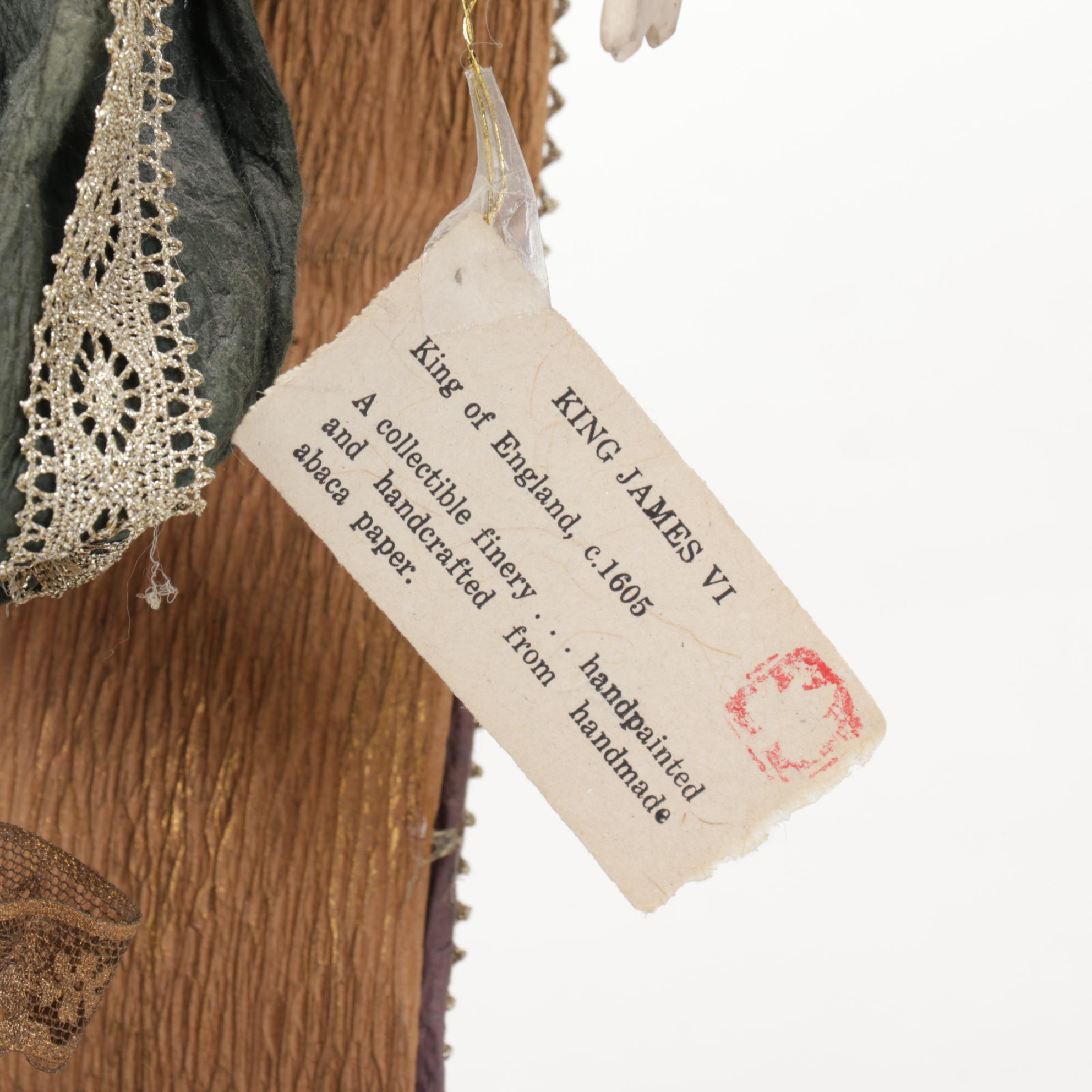 King James VI Statue and Wooden Pedestal Book Stand