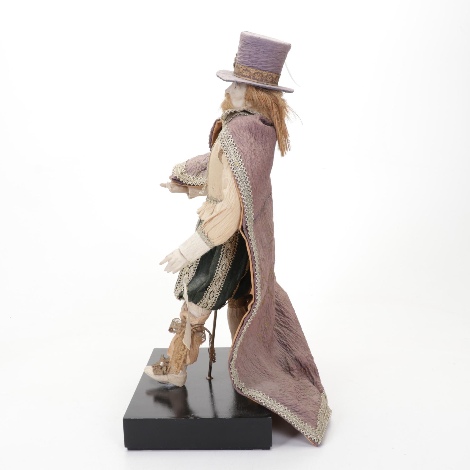 King James VI Statue and Wooden Pedestal Book Stand