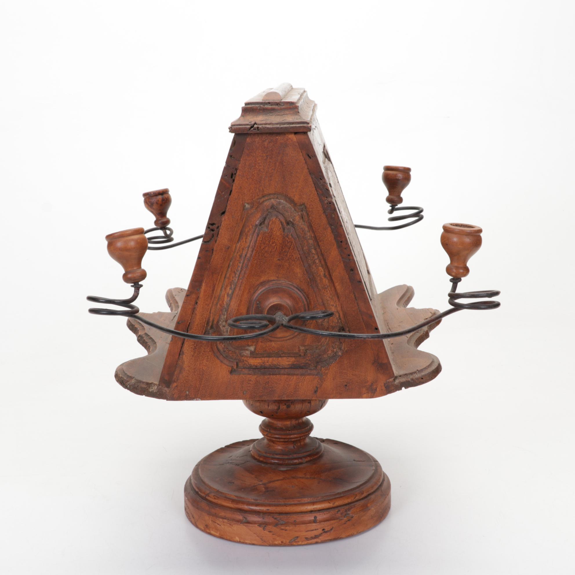 King James VI Statue and Wooden Pedestal Book Stand