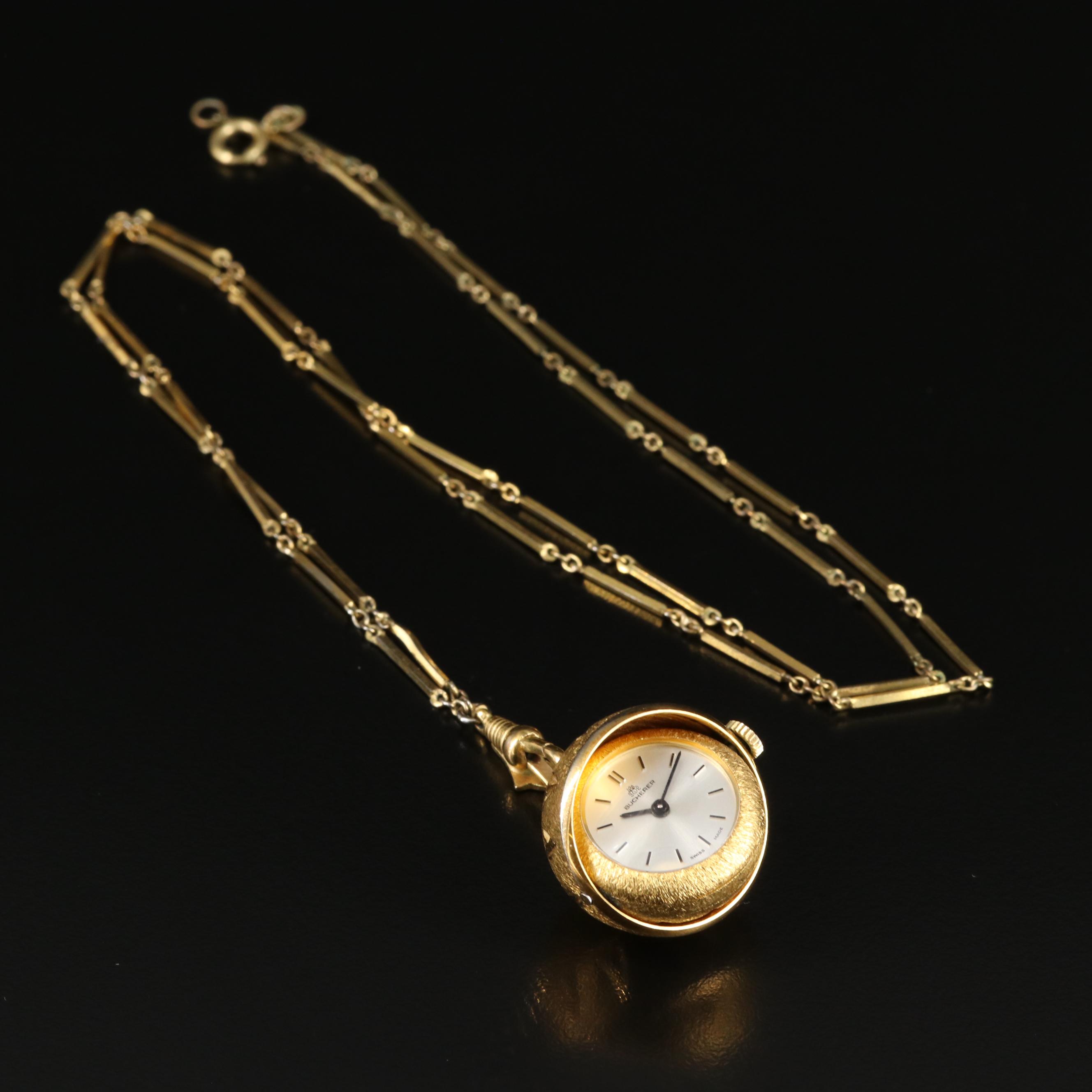 Bucherer Swivel Ball Pendant Watch