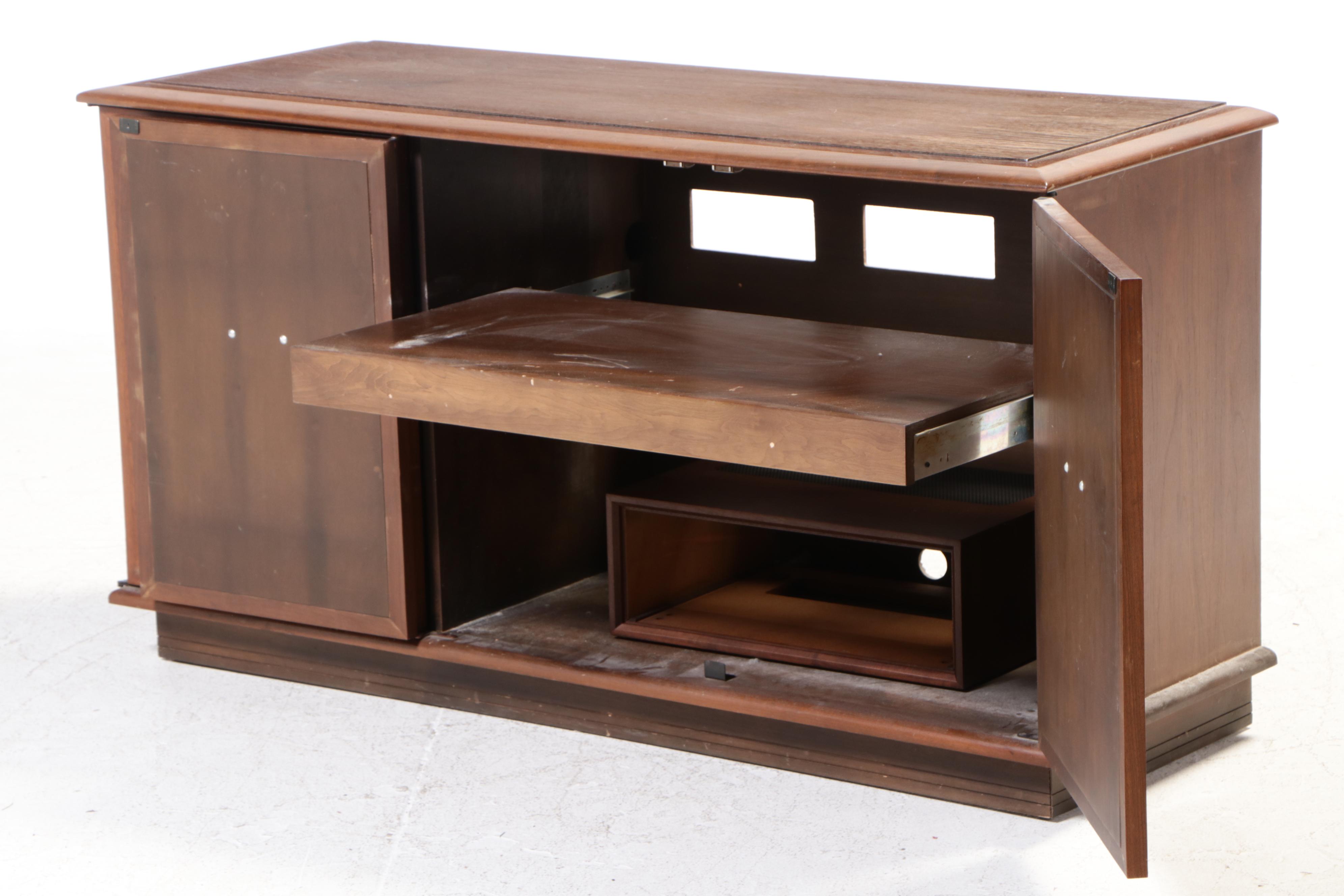 Mid Century Modern J.W. Davis Hardwood Stereo Cabinet with Speakers