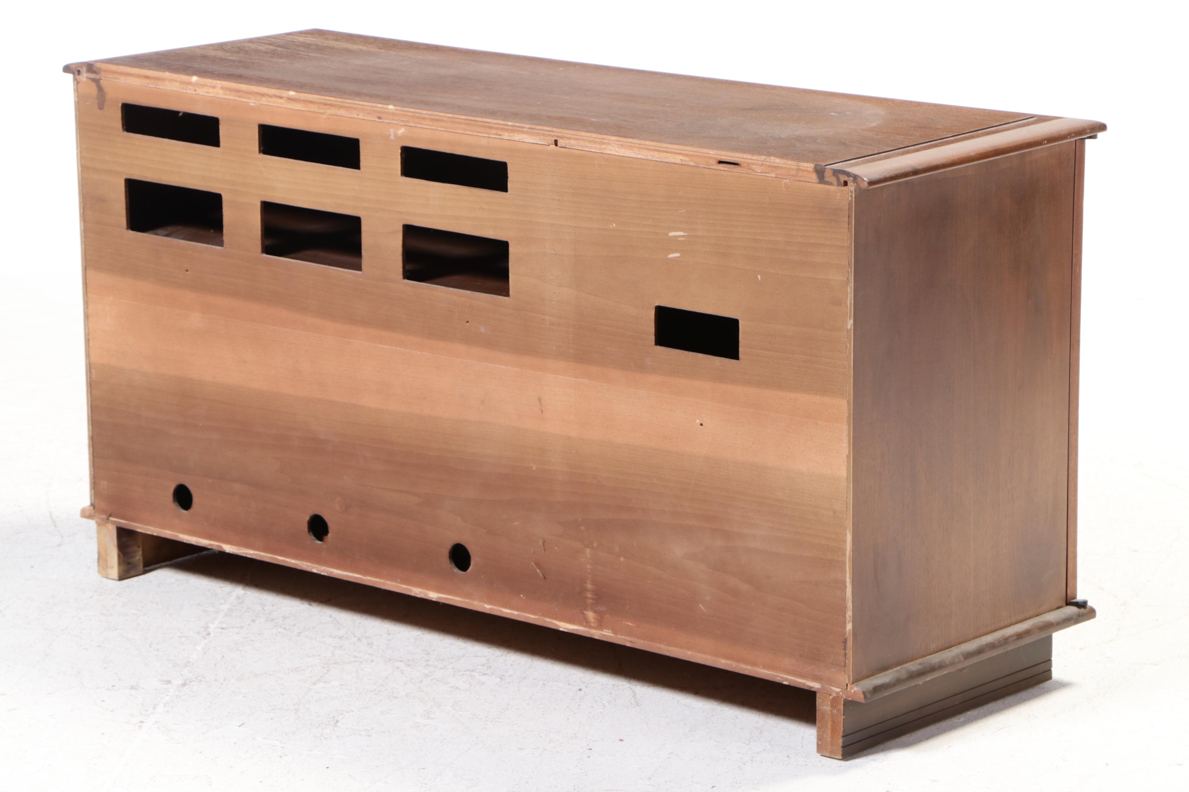 Mid Century Modern J.W. Davis Hardwood Stereo Cabinet with Speakers