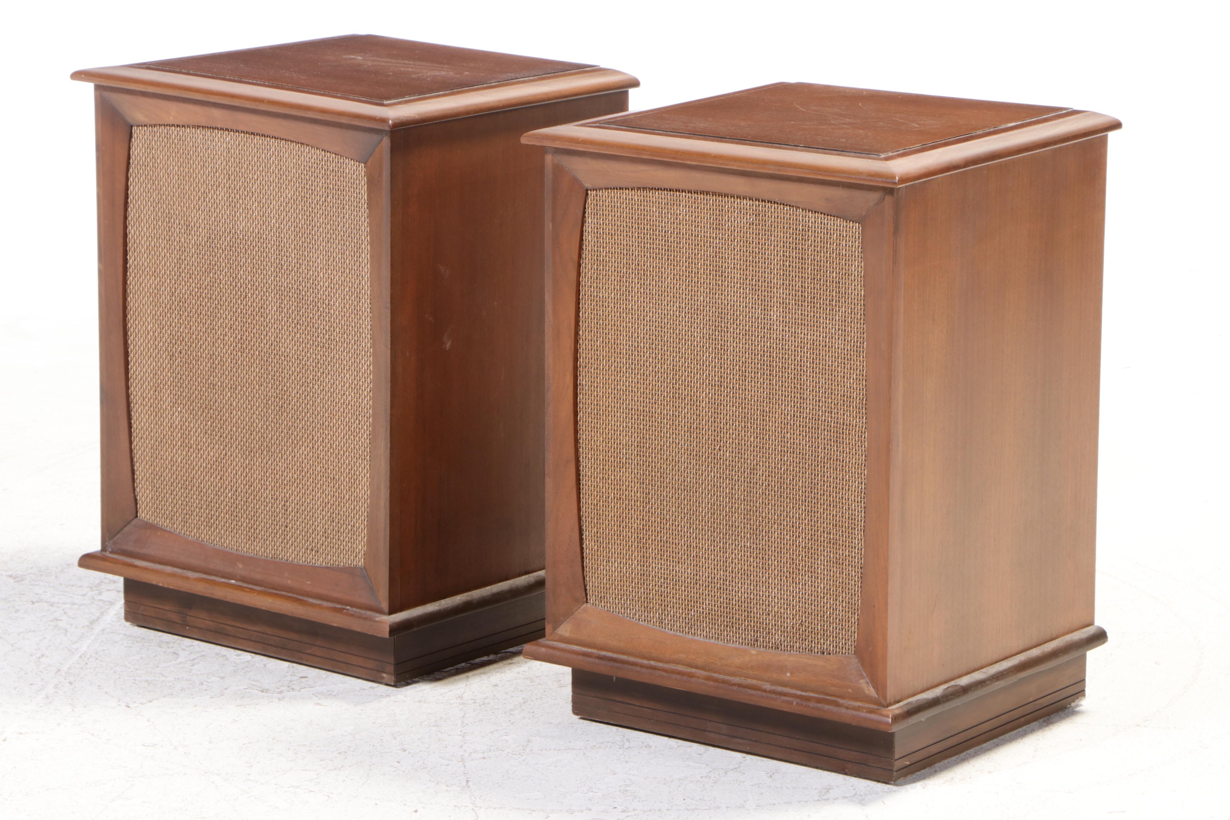 Mid Century Modern J.W. Davis Hardwood Stereo Cabinet with Speakers