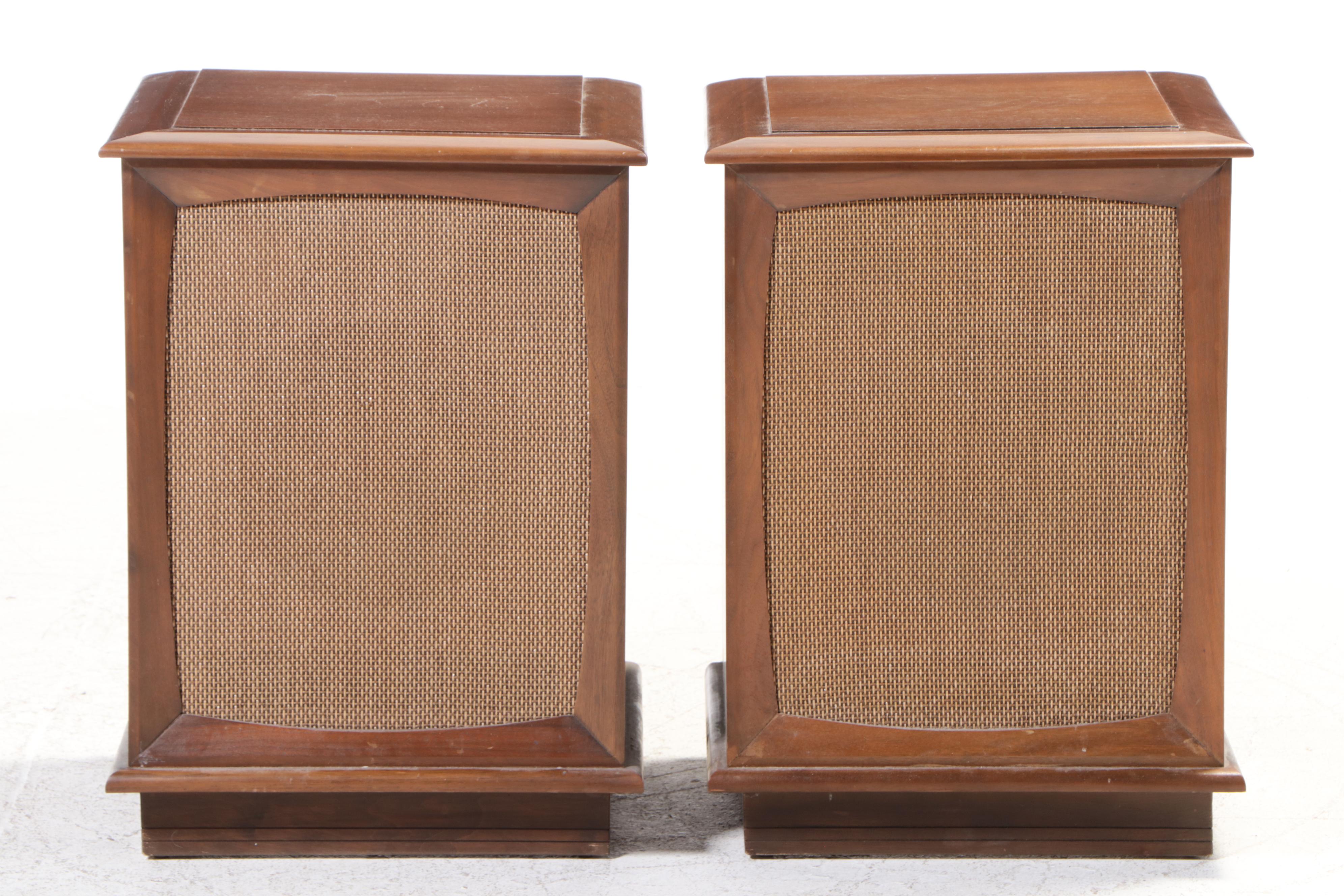 Mid Century Modern J.W. Davis Hardwood Stereo Cabinet with Speakers