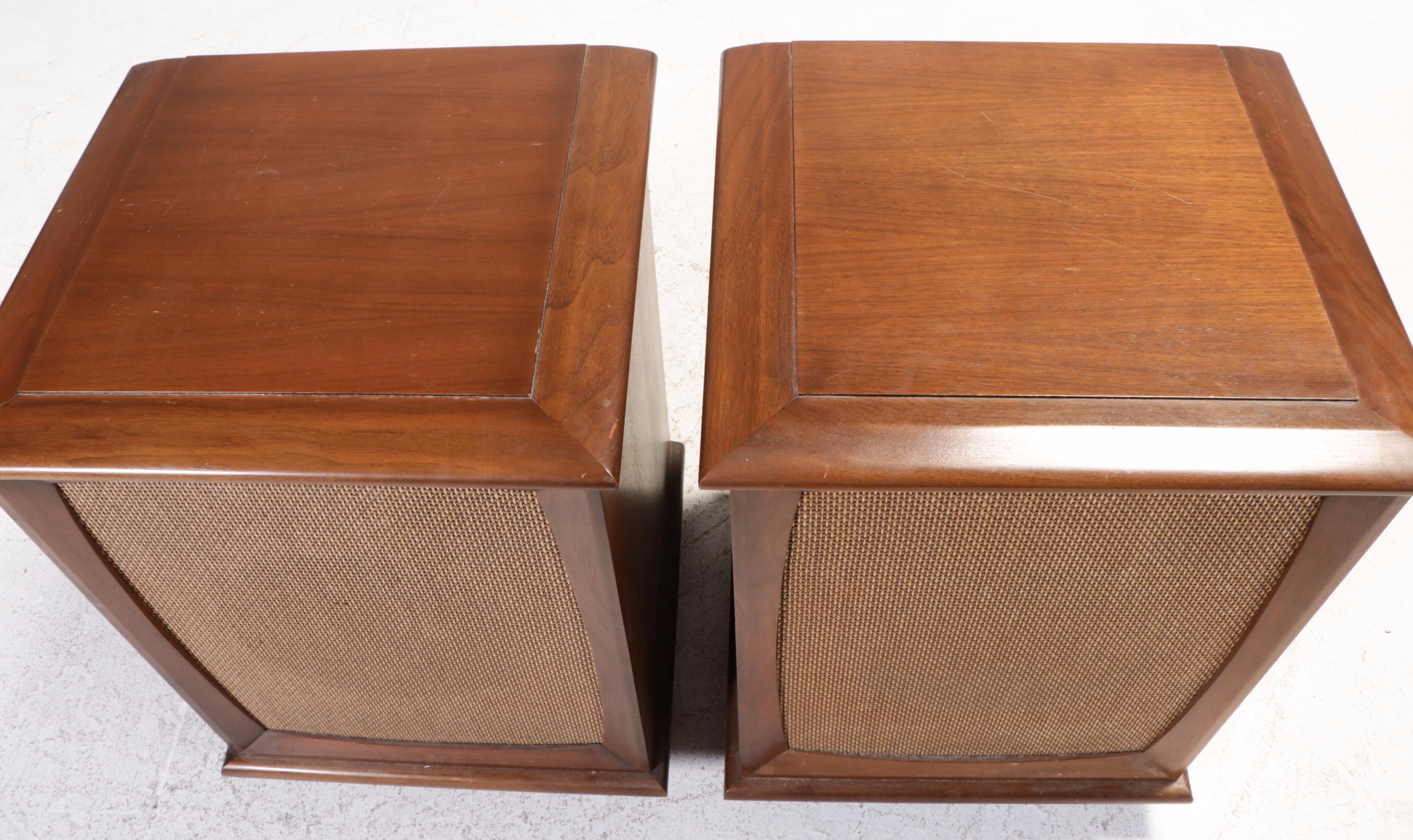 Mid Century Modern J.W. Davis Hardwood Stereo Cabinet with Speakers