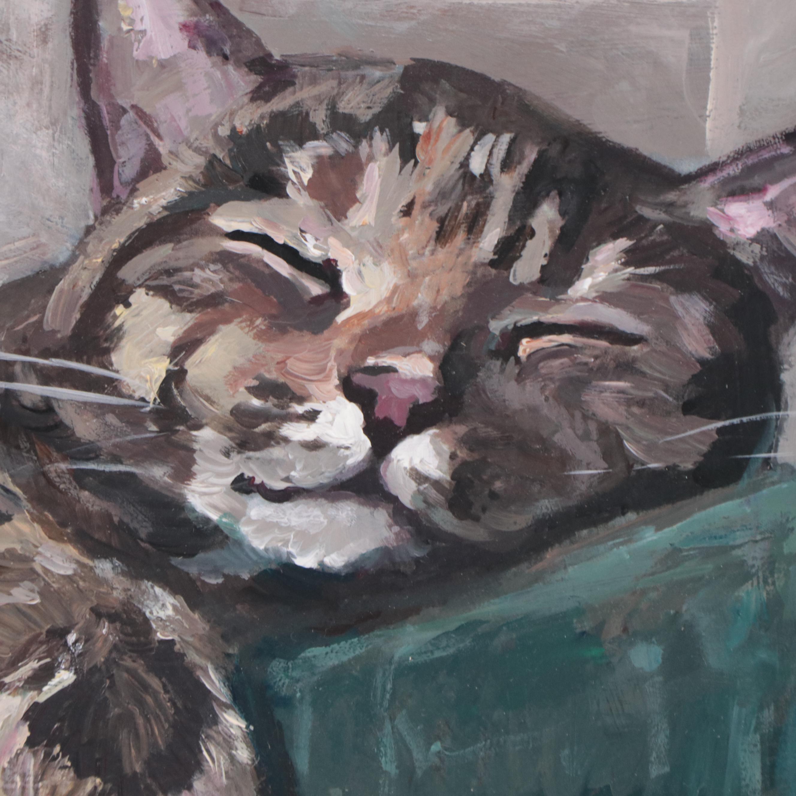 Adam Deda Oil Painting "Catnap," 2023