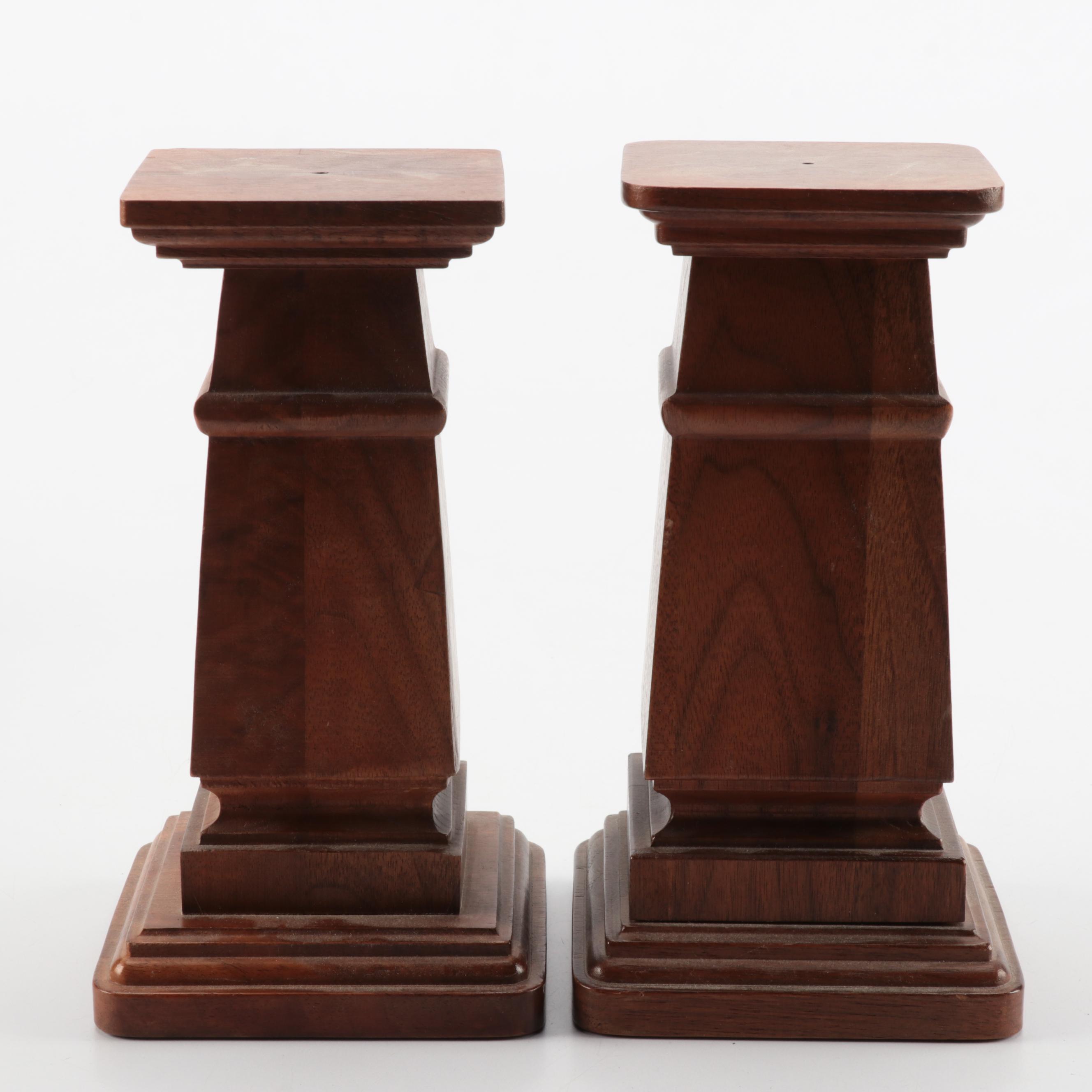 Catholic Sick Call Box With Walnut Pillar Candle Holders, Crucifix and More