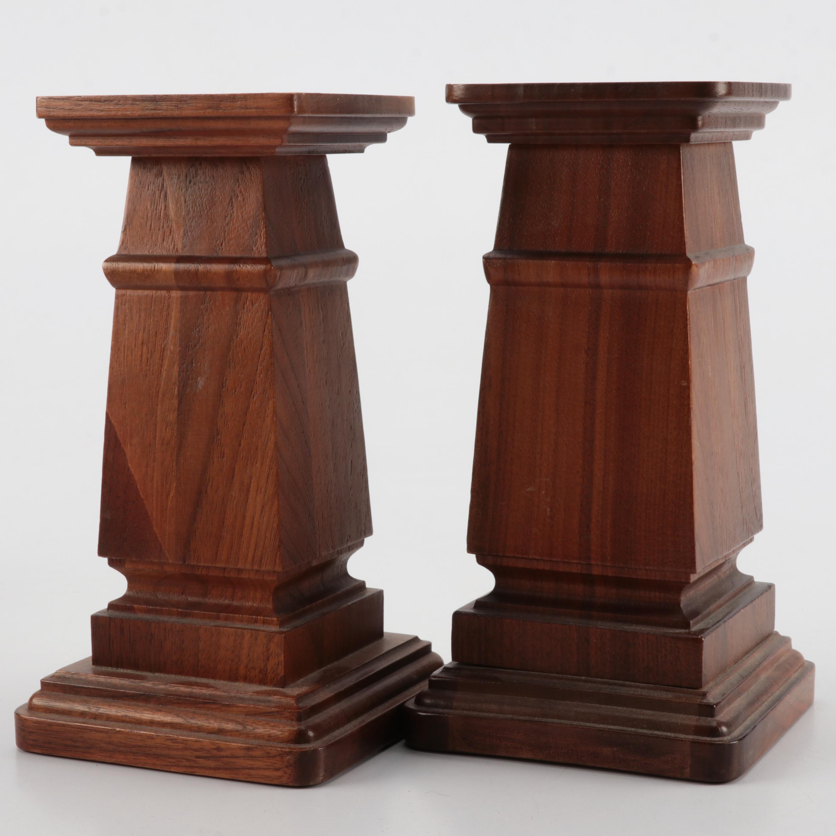 Catholic Sick Call Box With Walnut Pillar Candle Holders, Crucifix and More