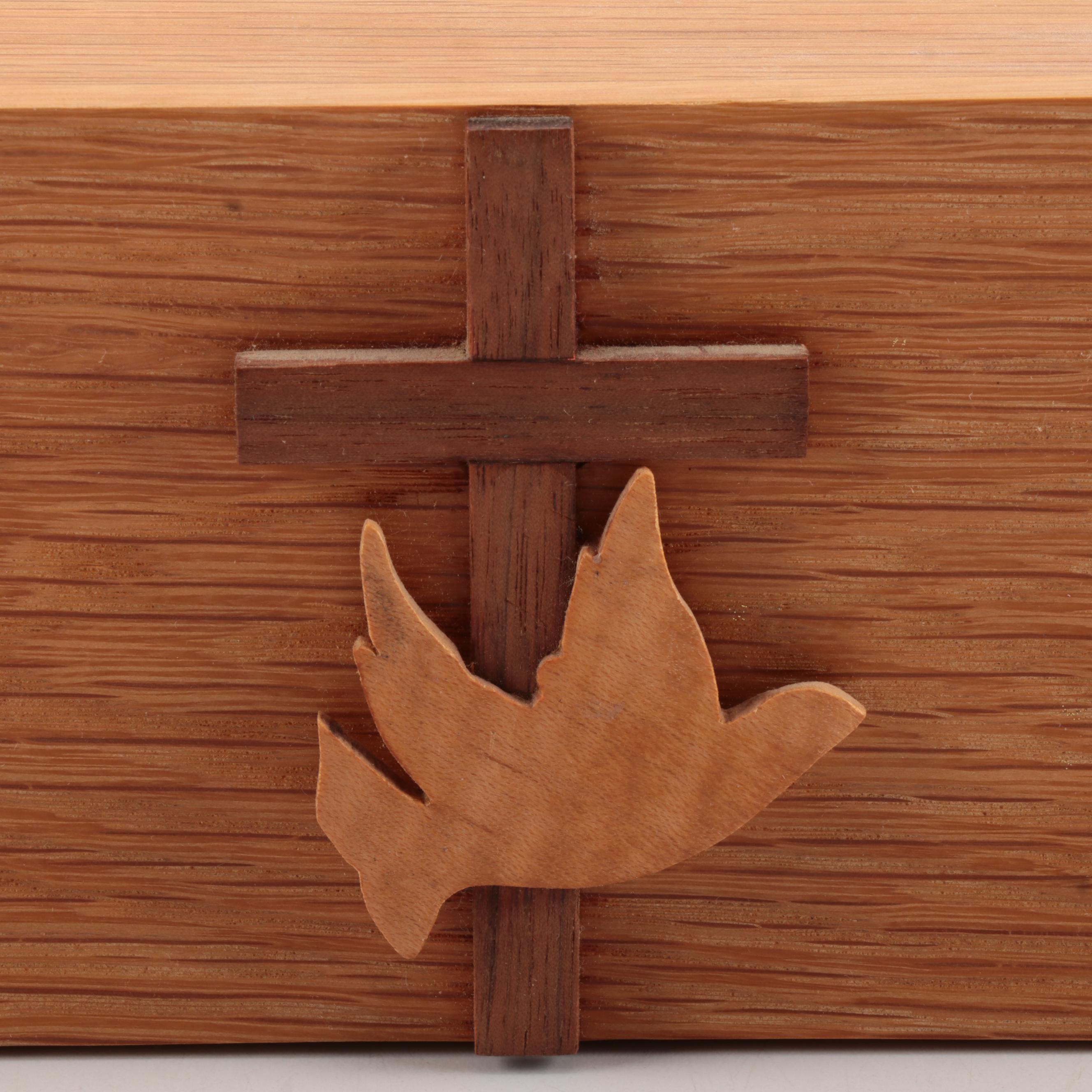 Catholic Sick Call Box With Walnut Pillar Candle Holders, Crucifix and More